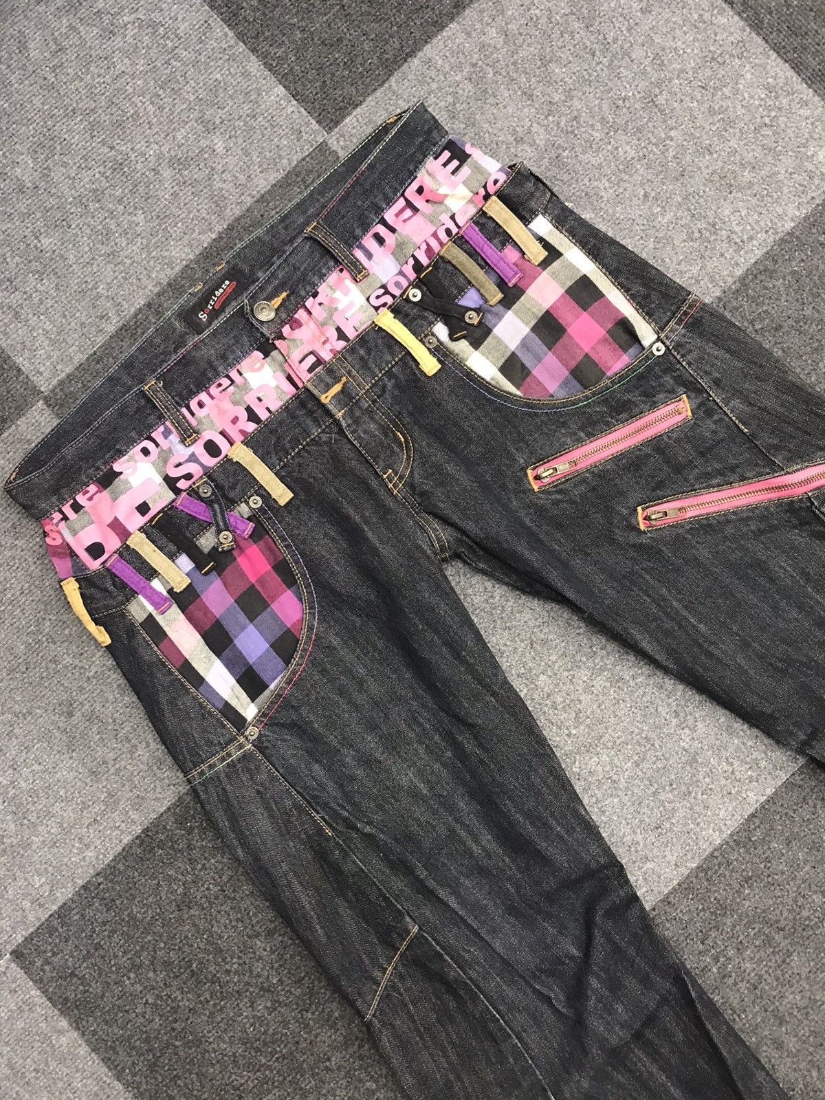 Japanese Brand Sorridere Japan Double Waist Zipper Twisted Jeans Size US 33 - 4 Thumbnail