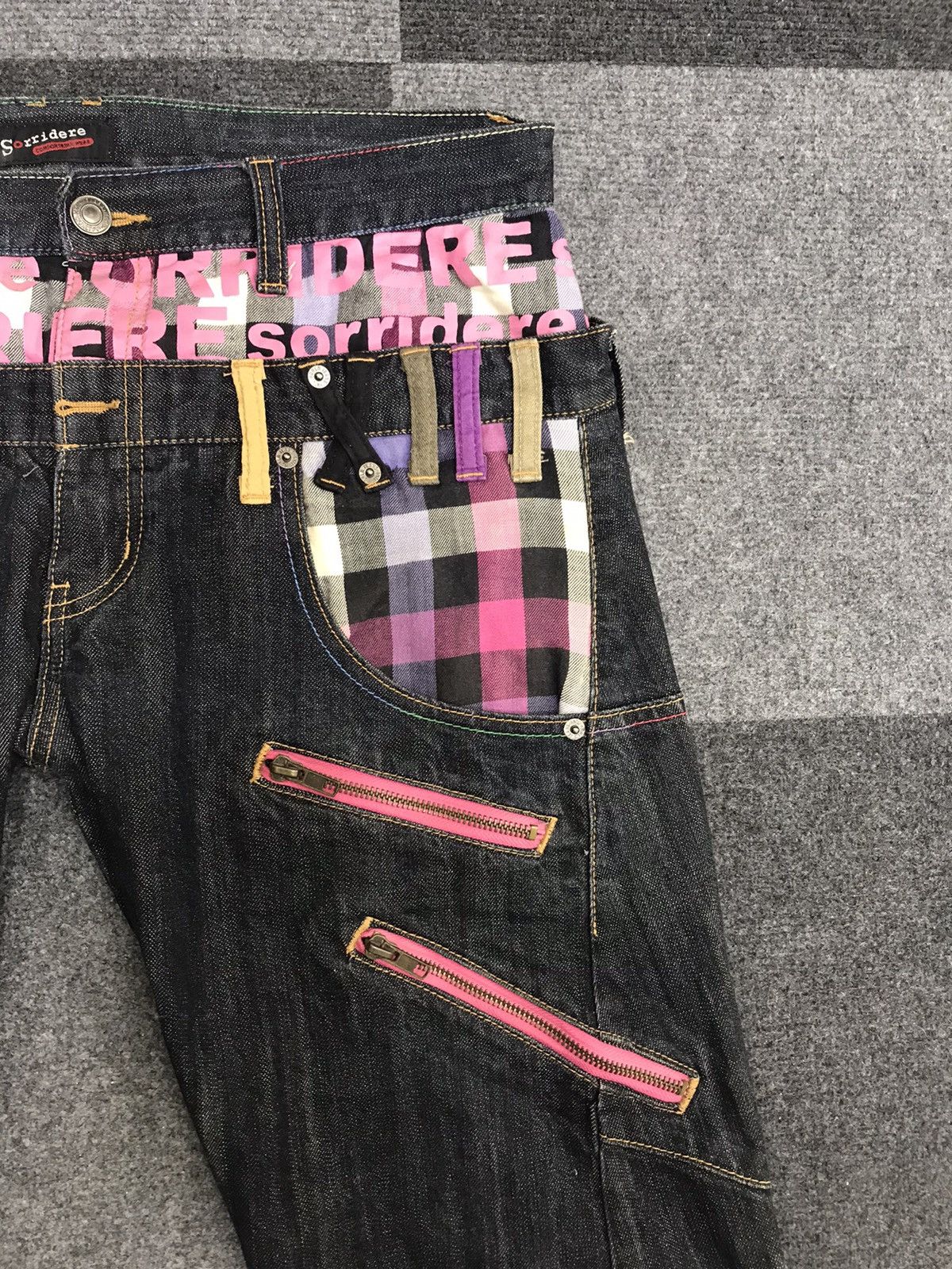 Japanese Brand Sorridere Japan Double Waist Zipper Twisted Jeans Size US 33 - 6 Thumbnail