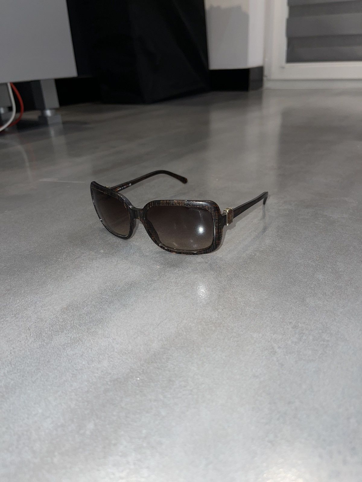 image of Chanel 5175 C.1204/38 Small Logo Brown Sunglasses, Women's