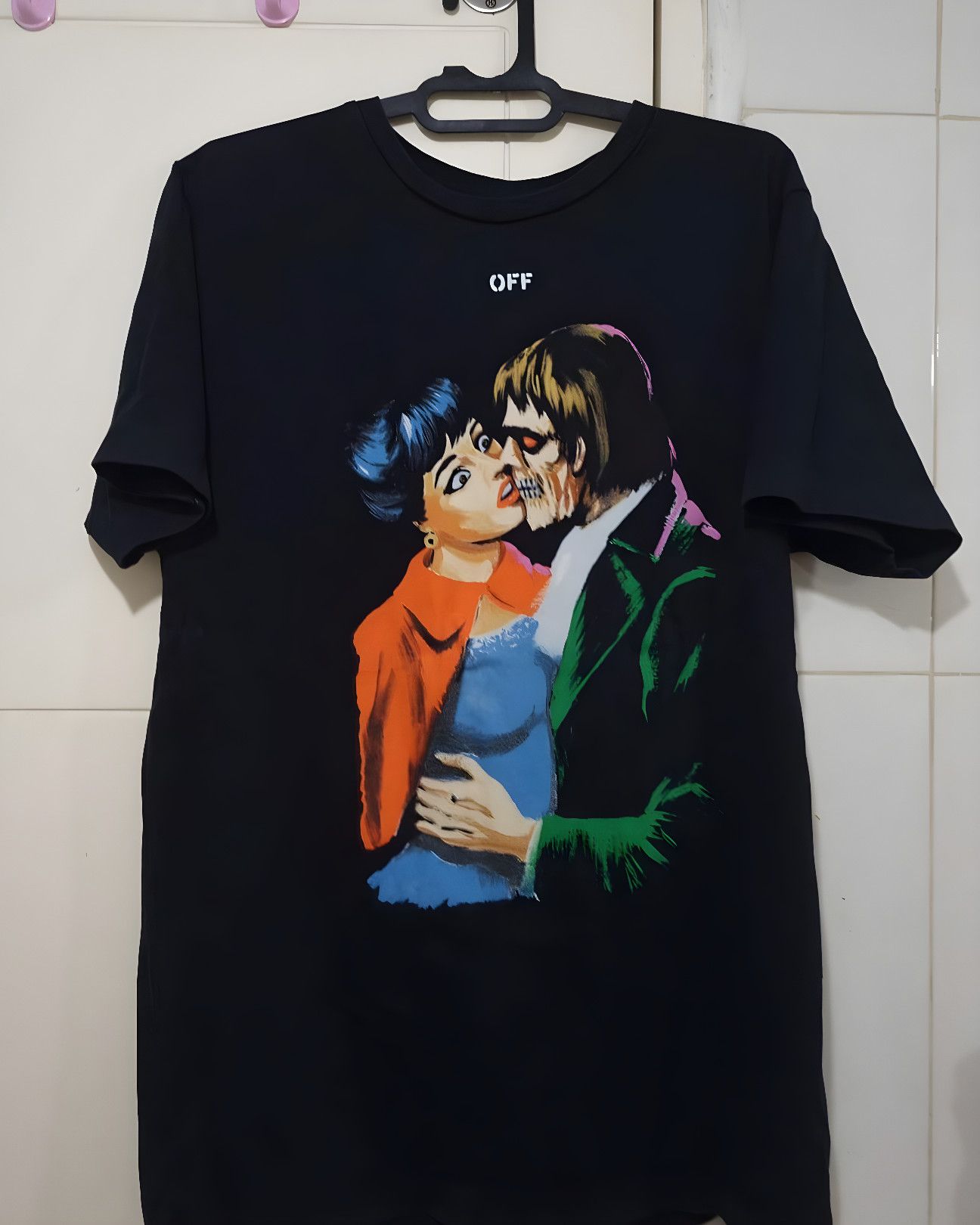 Off White Off White Kiss Horror Diagonals Print T Shirt Grailed