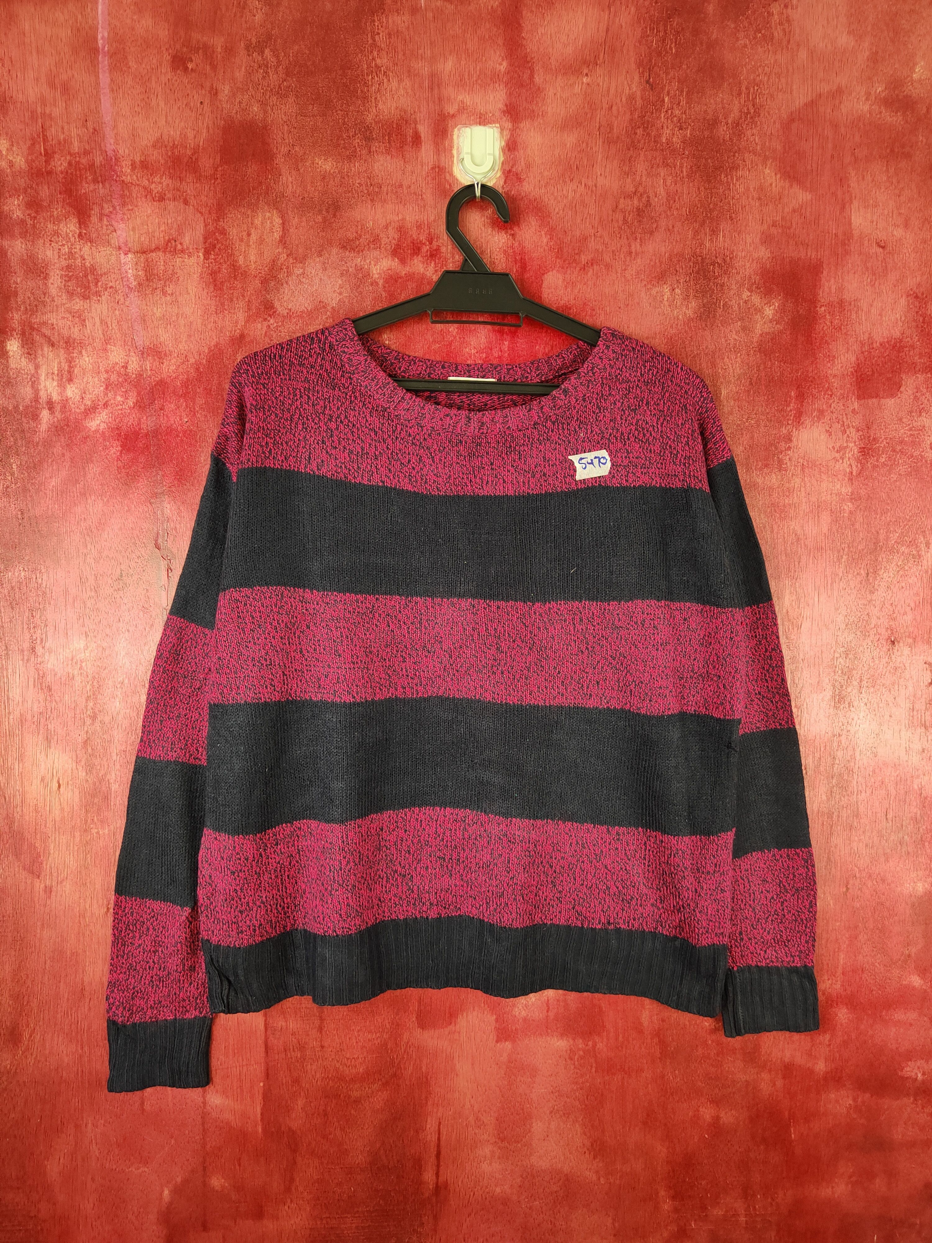 image of Solid And Striped Japan Stripe Knitwear Like Kurt Cobain 5470 in Blue/Pink, Men's (Size Medium)
