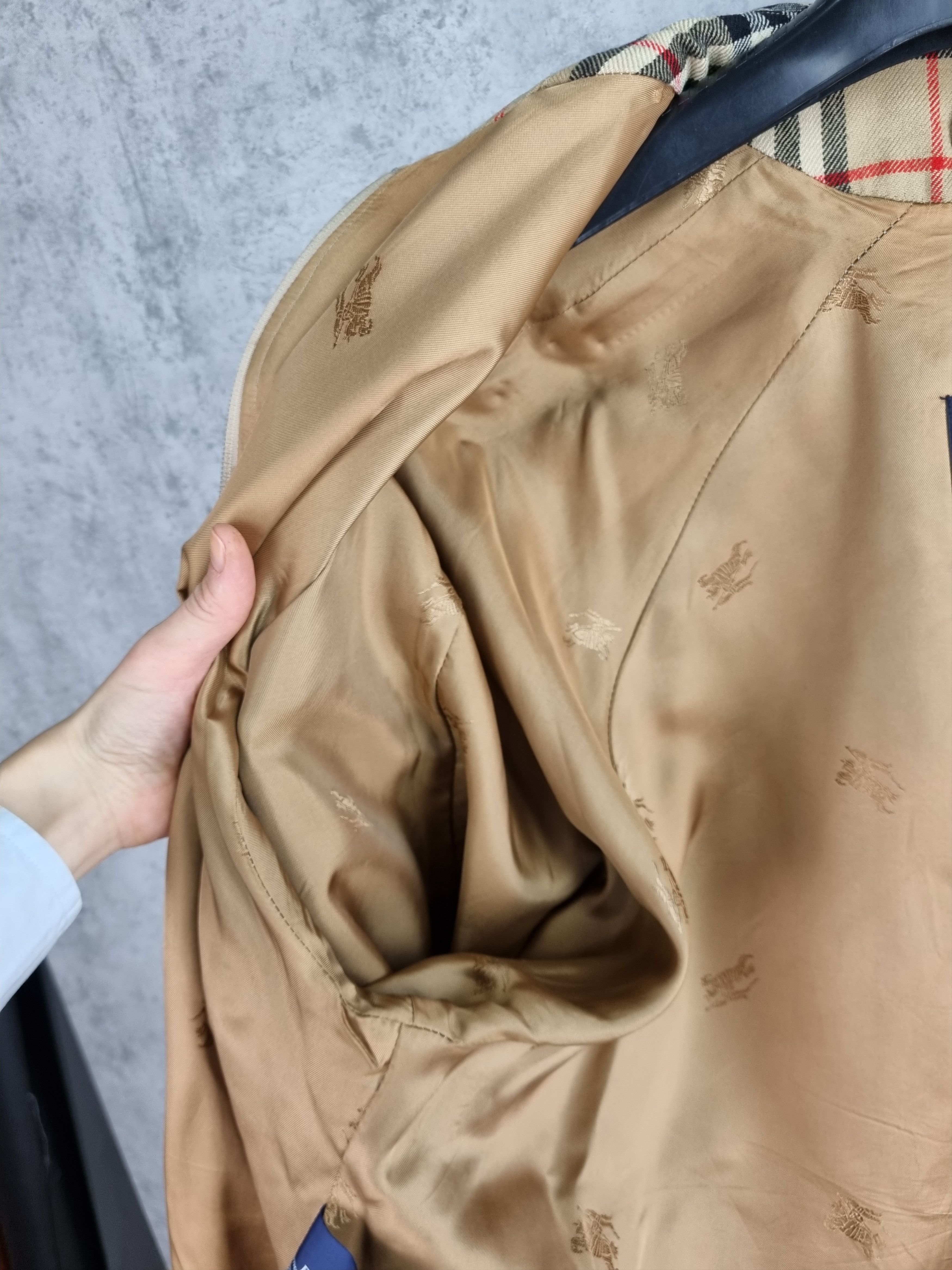 Burberry × Burberry Prorsum × Vintage 80s Unique Burberry Wool Nova Check Harrington Jacket Size US M / EU 48-50 / 2 - 18 Thumbnail