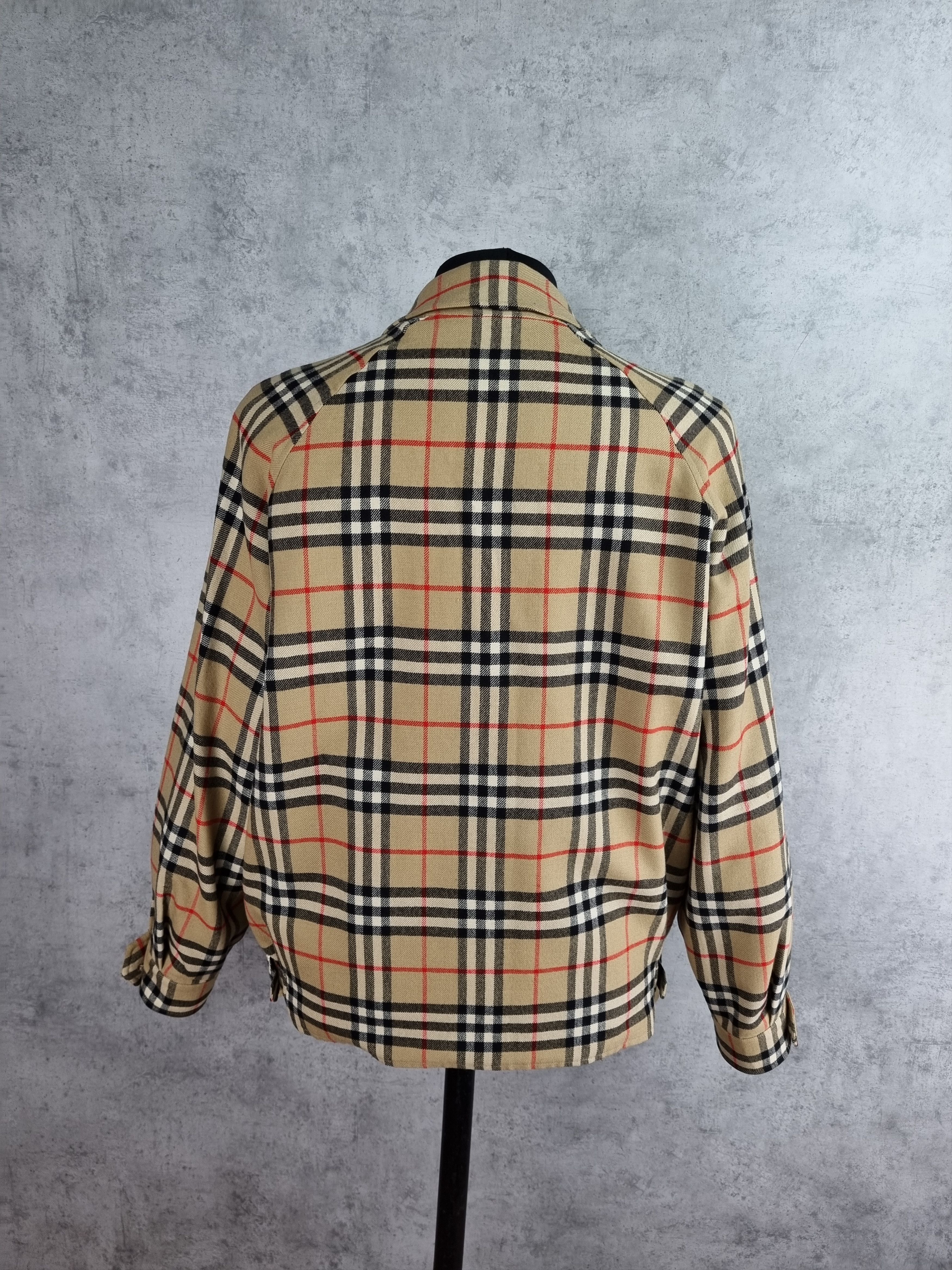 Burberry × Burberry Prorsum × Vintage 80s Unique Burberry Wool Nova Check Harrington Jacket Size US M / EU 48-50 / 2 - 6 Thumbnail
