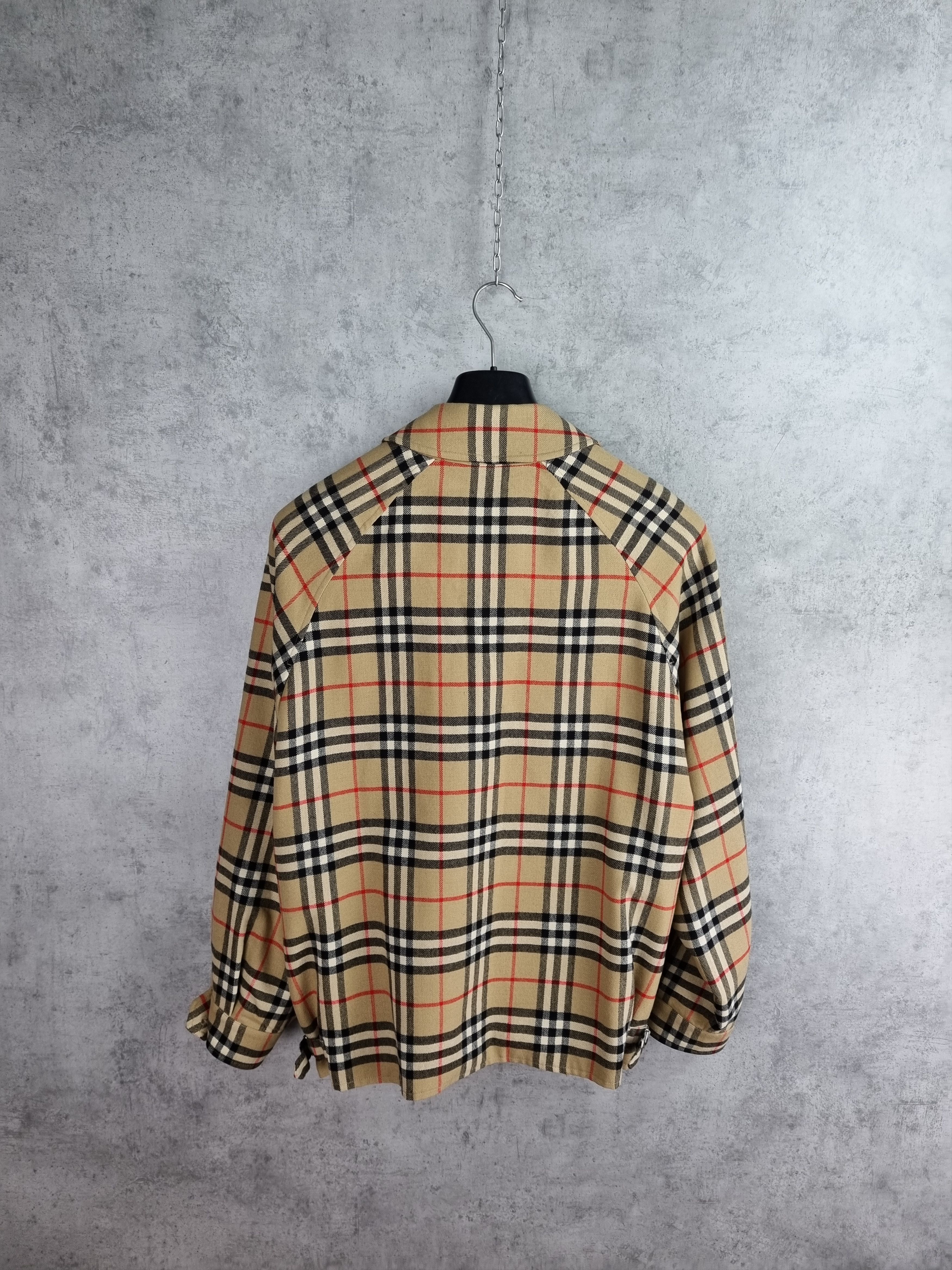 Burberry × Burberry Prorsum × Vintage 80s Unique Burberry Wool Nova Check Harrington Jacket Size US M / EU 48-50 / 2 - 4 Thumbnail