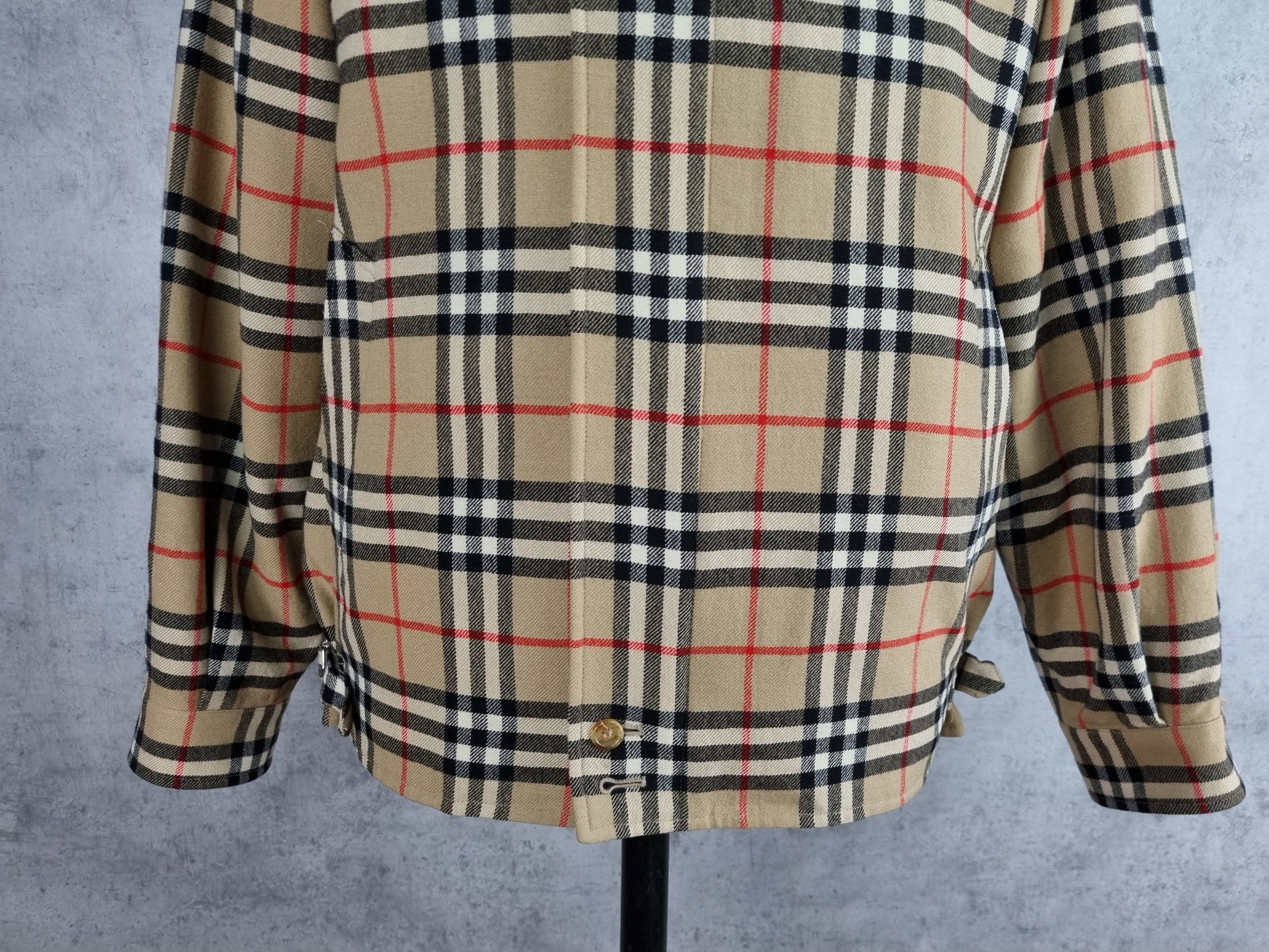 Burberry × Burberry Prorsum × Vintage 80s Unique Burberry Wool Nova Check Harrington Jacket Size US M / EU 48-50 / 2 - 22 Thumbnail