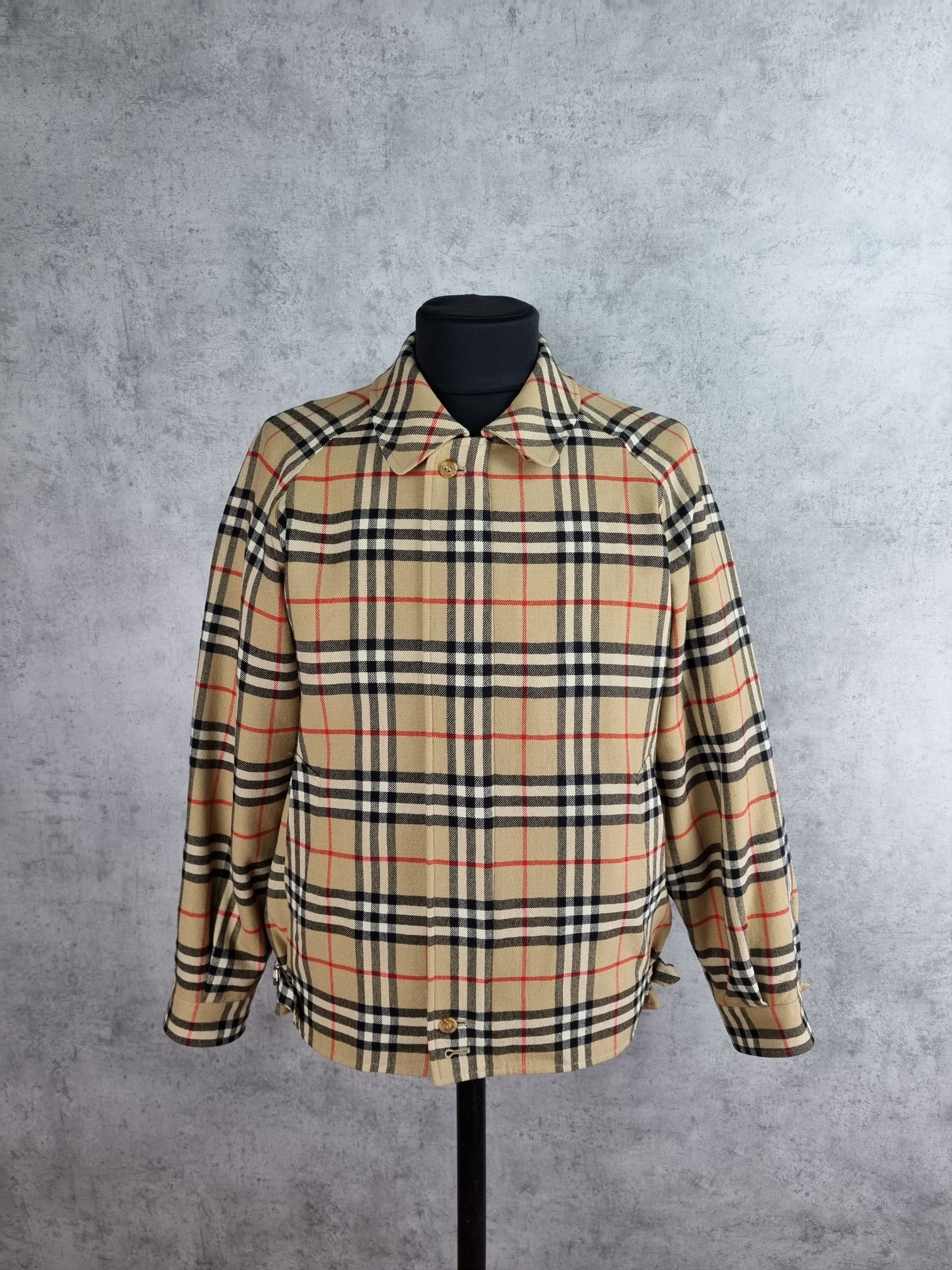 Burberry × Burberry Prorsum × Vintage 80s Unique Burberry Wool Nova Check Harrington Jacket Size US M / EU 48-50 / 2 - 5 Thumbnail