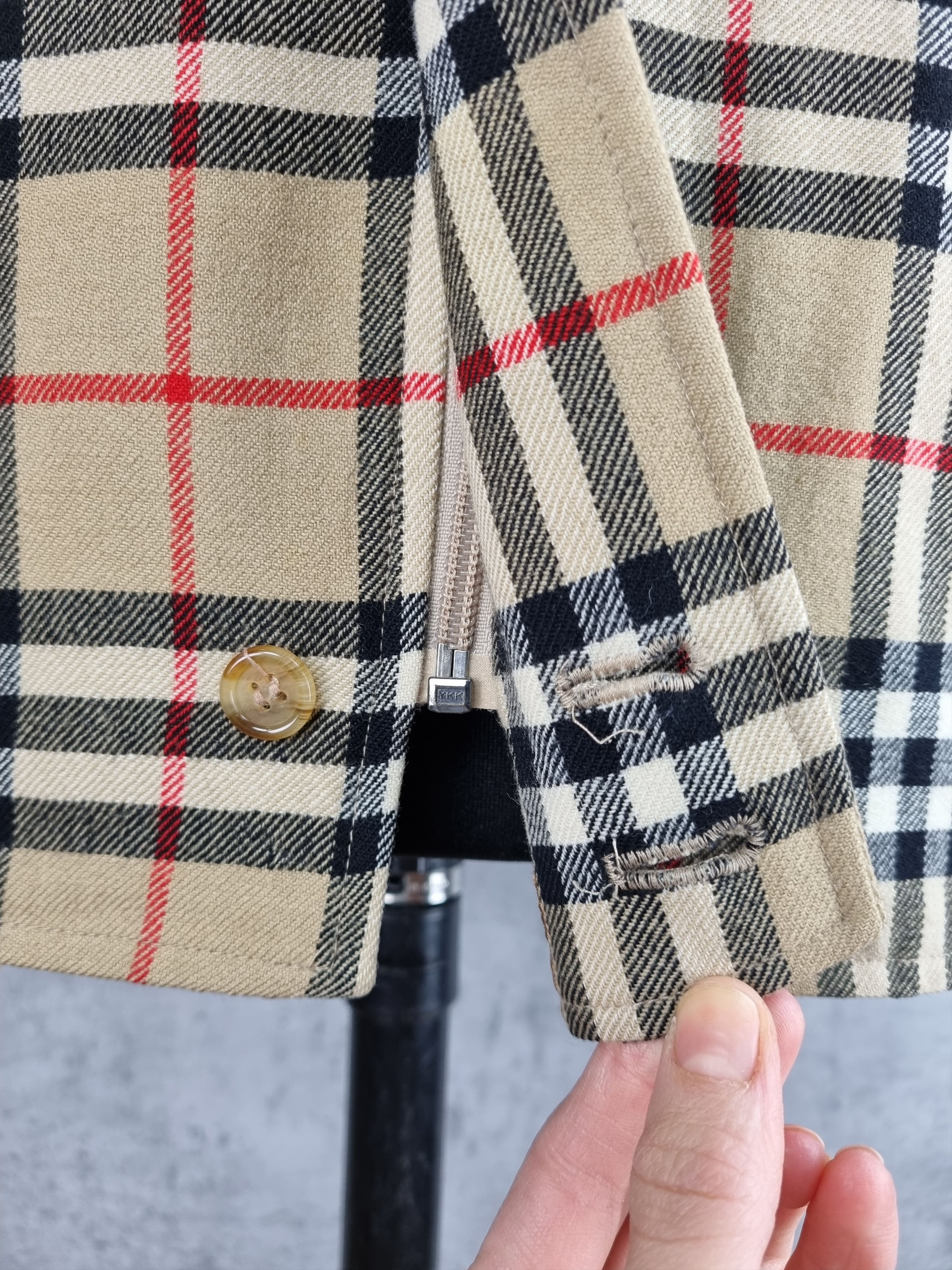 Burberry × Burberry Prorsum × Vintage 80s Unique Burberry Wool Nova Check Harrington Jacket Size US M / EU 48-50 / 2 - 21 Thumbnail
