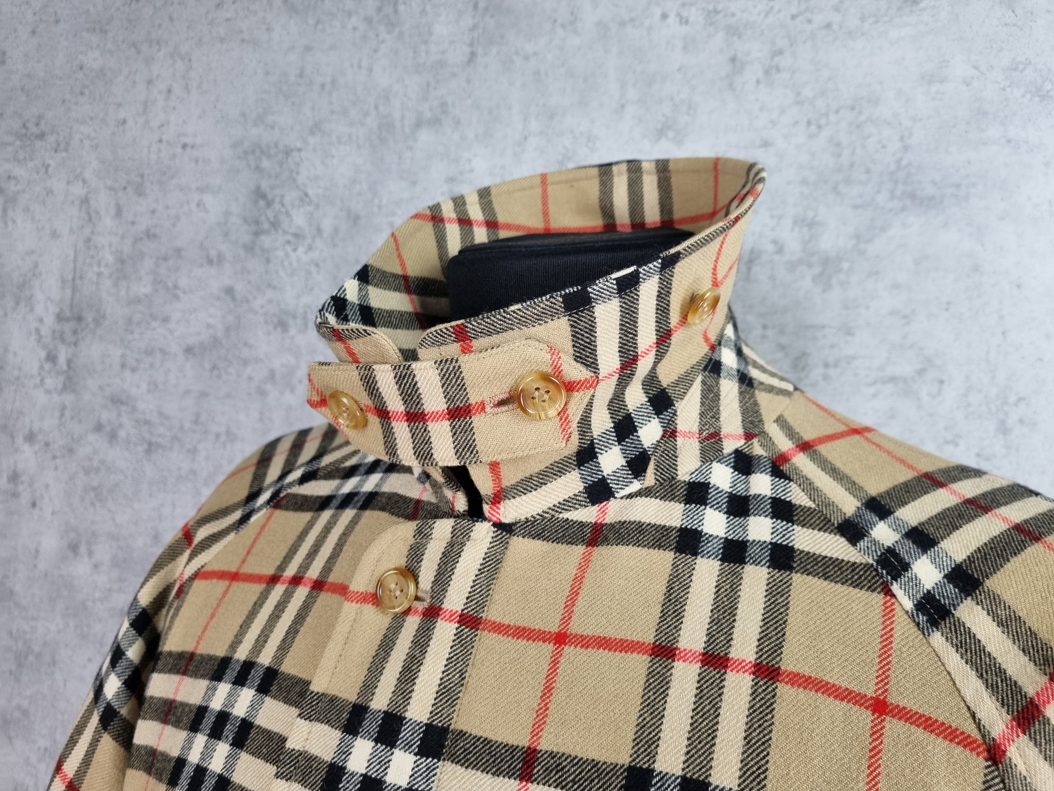 Burberry × Burberry Prorsum × Vintage 80s Unique Burberry Wool Nova Check Harrington Jacket Size US M / EU 48-50 / 2 - 8 Thumbnail