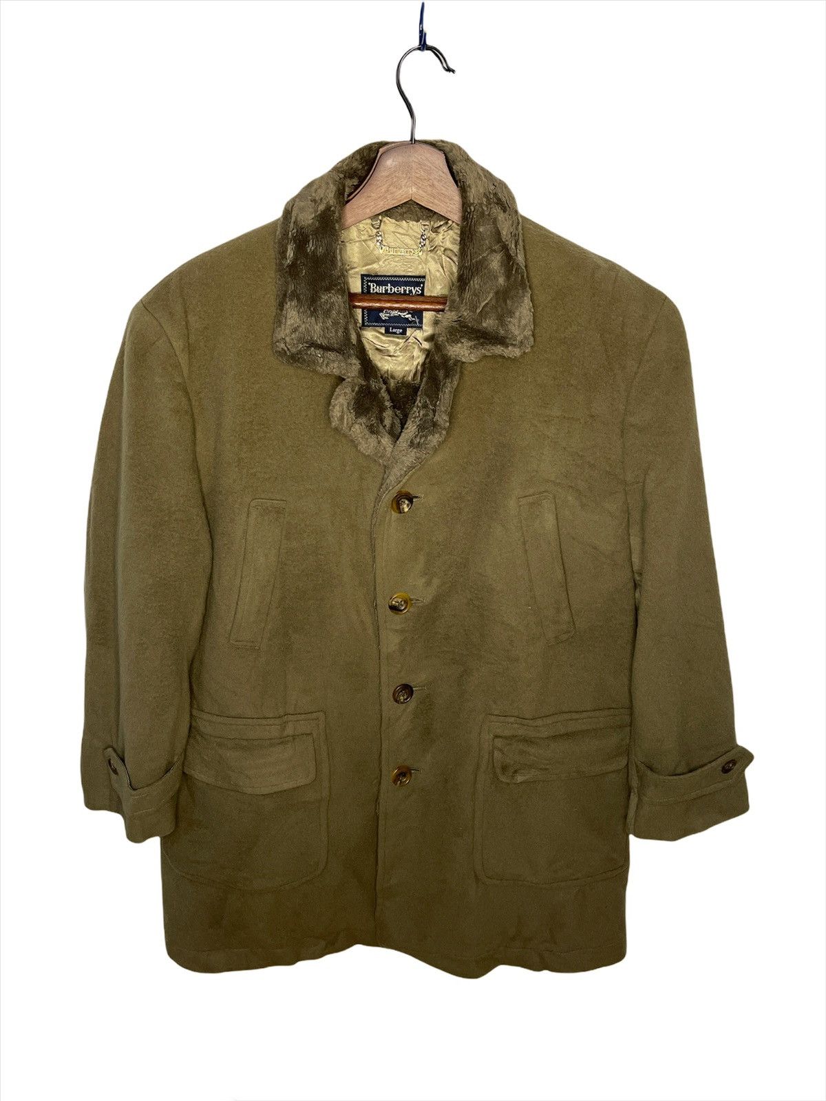 Burberry Vintage Burberrys Prorsum Wool Mink Fur Coat Jacket Size US L / EU 52-54 / 3 - 1 Thumbnail