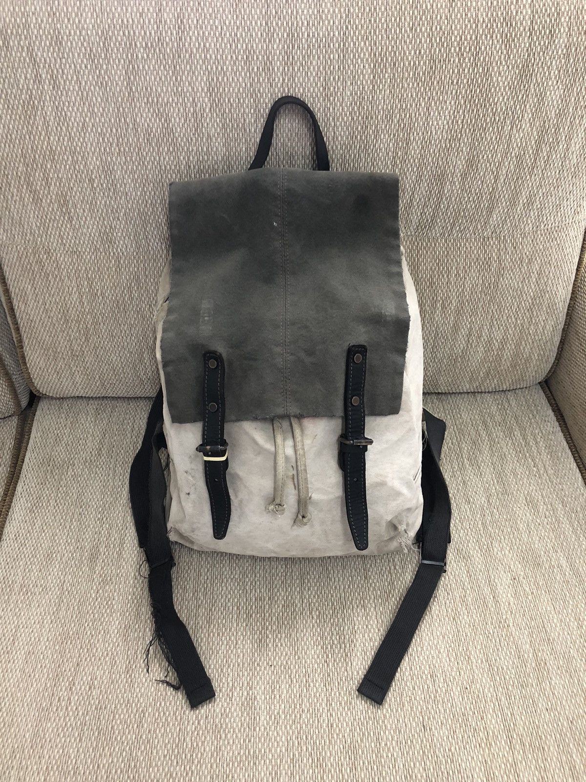 Japanese Brand Vintage Baggy Port Distressed Bagpack Like Kapital Size ONE SIZE - 2 Thumbnail