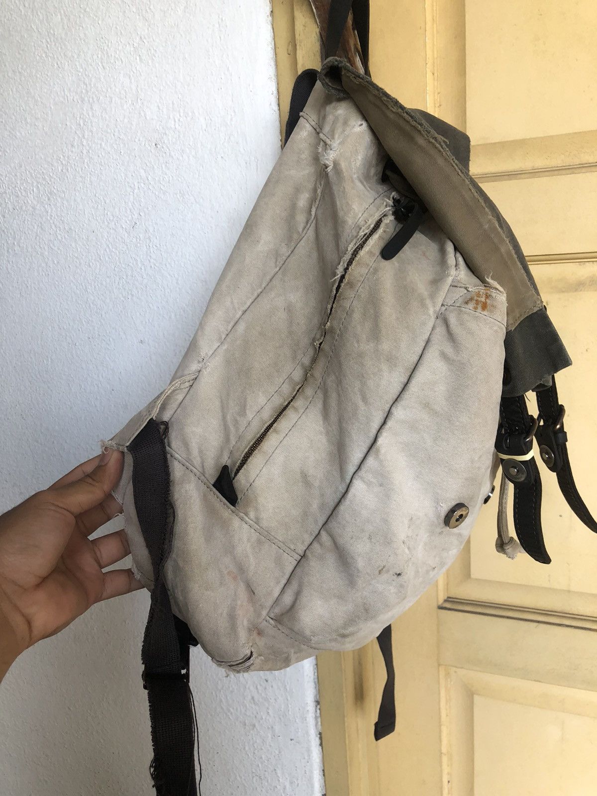 Japanese Brand Vintage Baggy Port Distressed Bagpack Like Kapital Size ONE SIZE - 11 Thumbnail