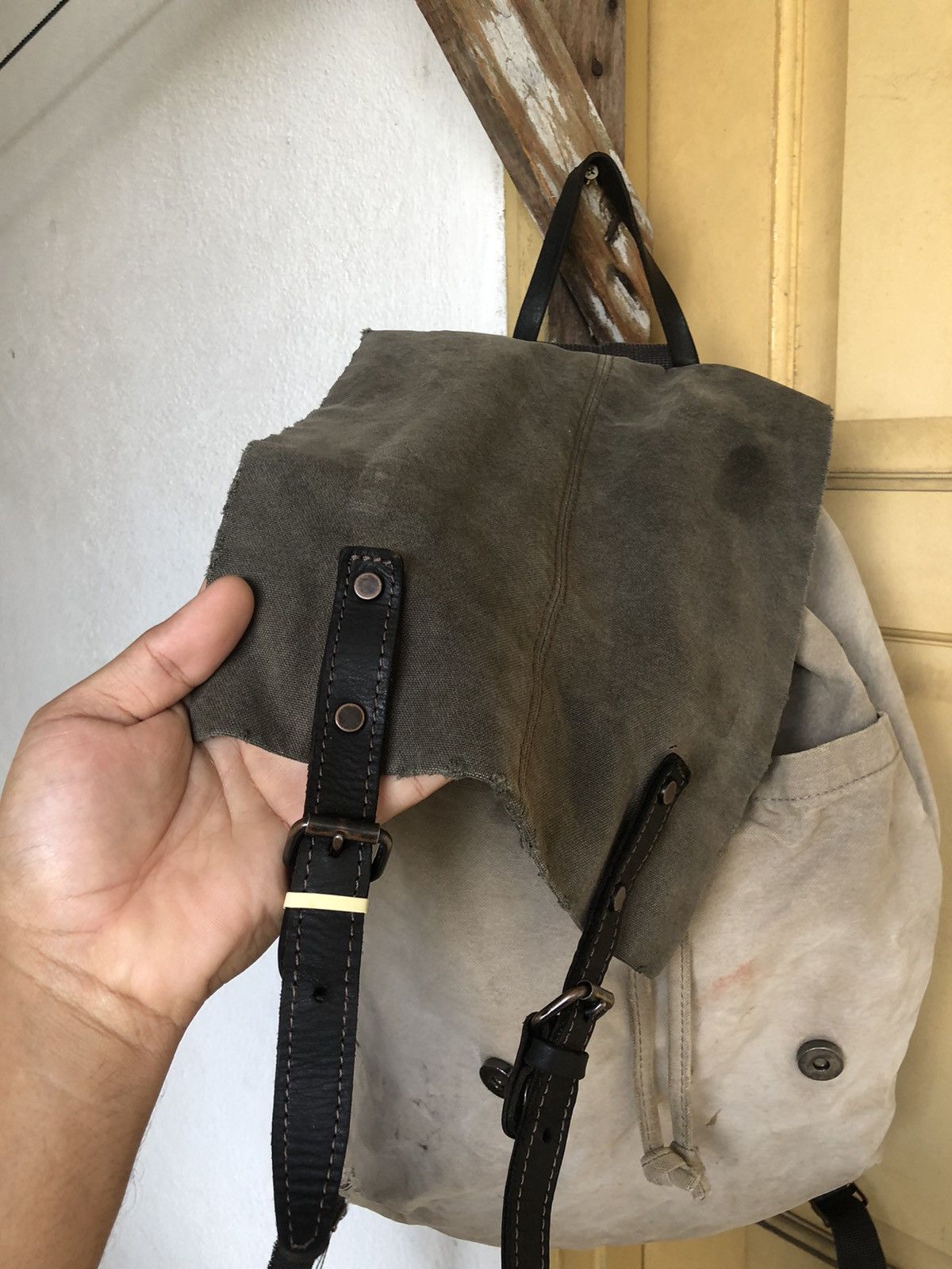 Japanese Brand Vintage Baggy Port Distressed Bagpack Like Kapital Size ONE SIZE - 7 Thumbnail