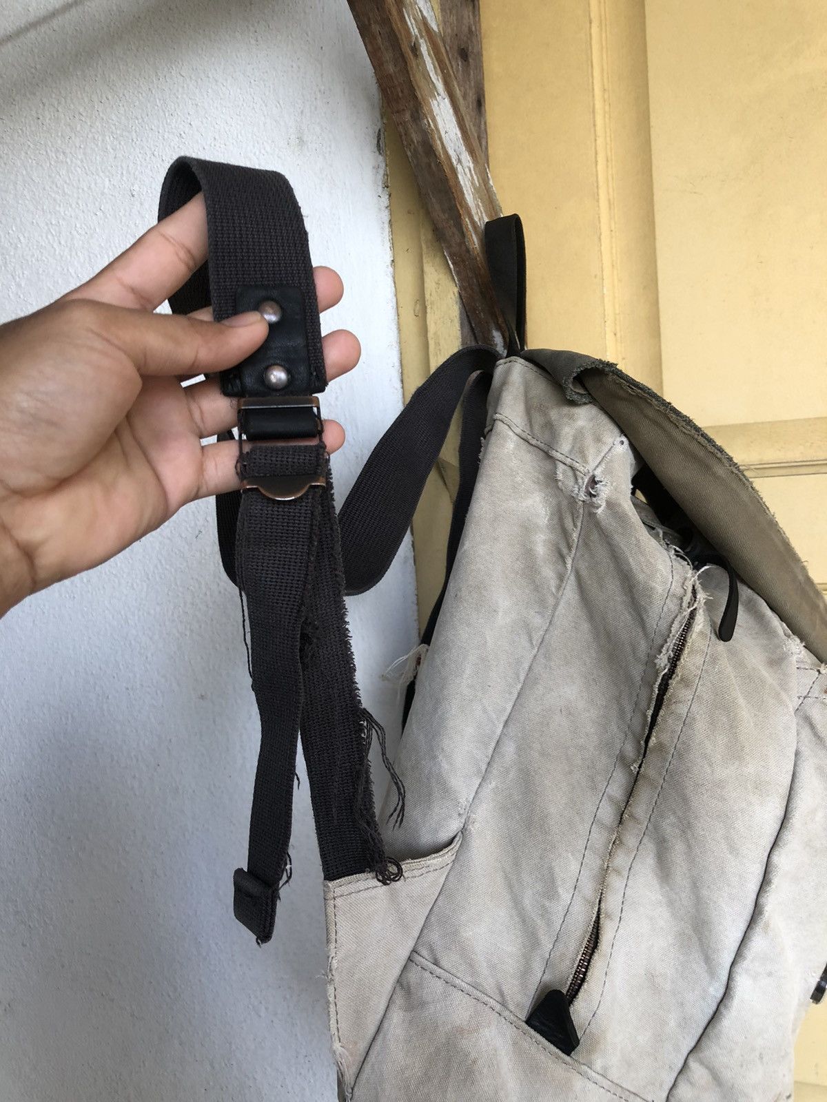 Japanese Brand Vintage Baggy Port Distressed Bagpack Like Kapital Size ONE SIZE - 12 Thumbnail