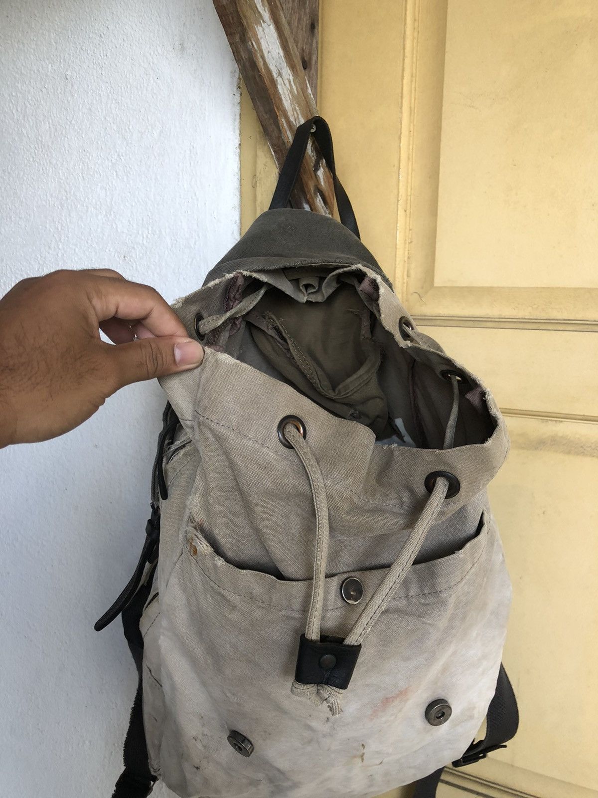 Japanese Brand Vintage Baggy Port Distressed Bagpack Like Kapital Size ONE SIZE - 19 Thumbnail