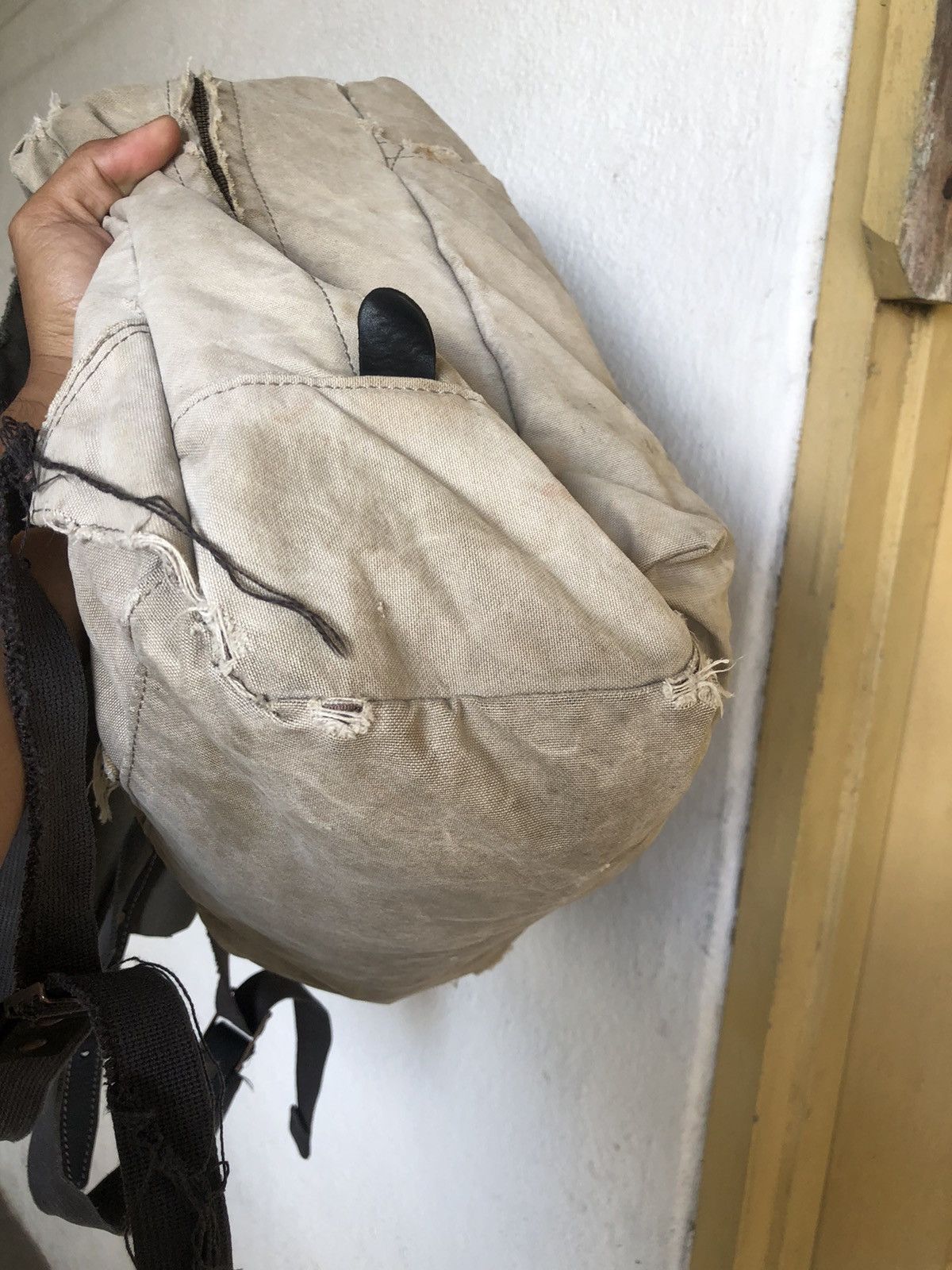 Japanese Brand Vintage Baggy Port Distressed Bagpack Like Kapital Size ONE SIZE - 13 Thumbnail