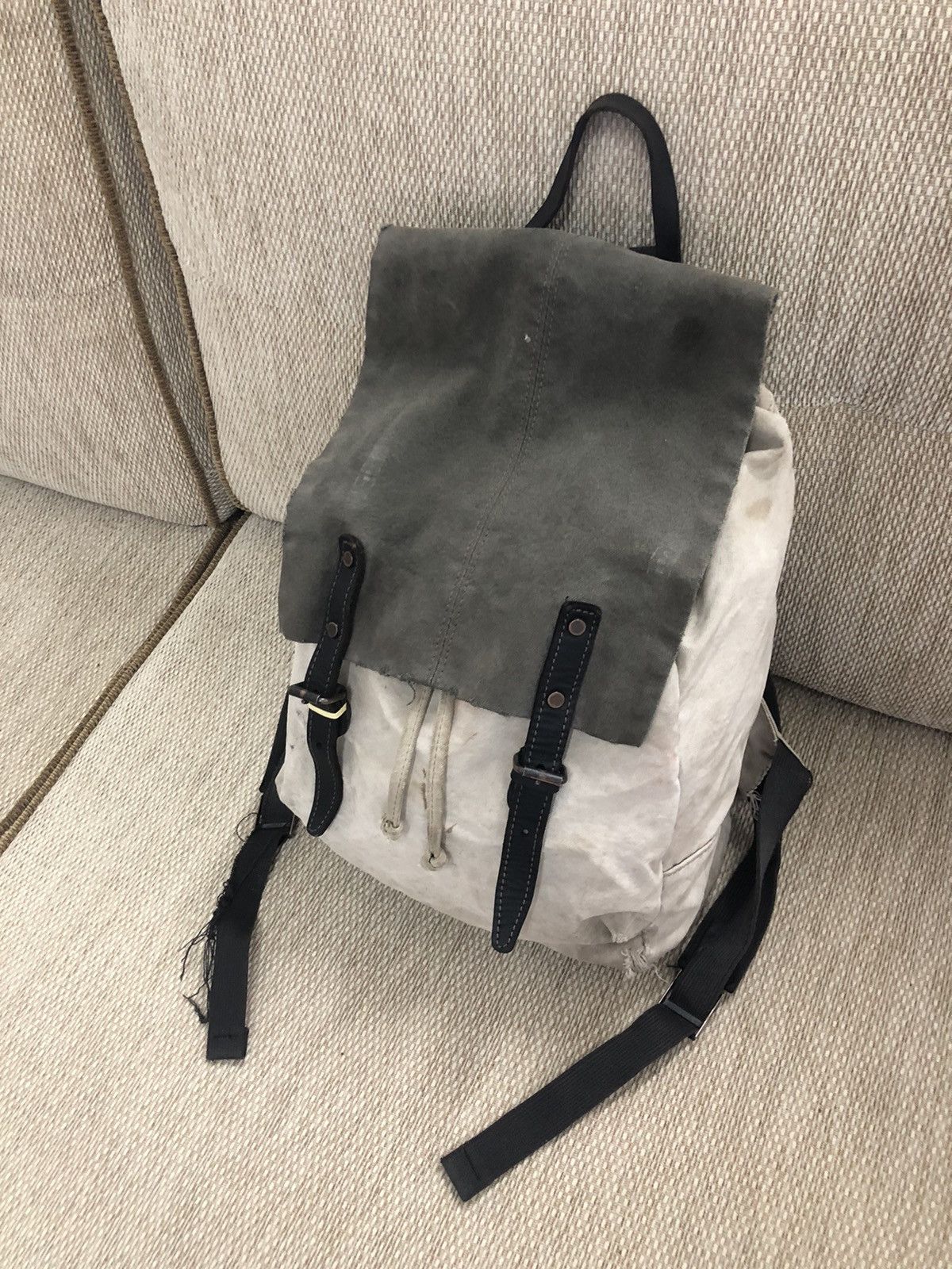 Japanese Brand Vintage Baggy Port Distressed Bagpack Like Kapital Size ONE SIZE - 3 Thumbnail