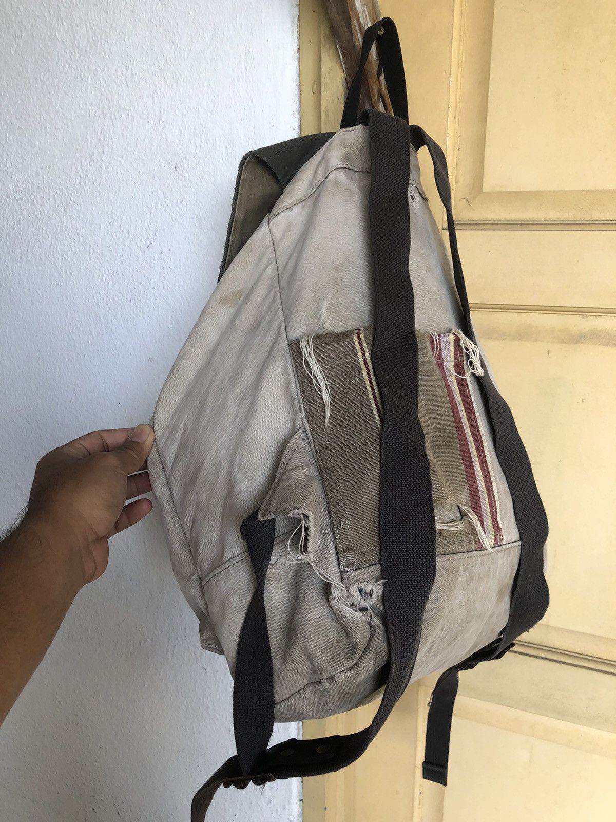 Japanese Brand Vintage Baggy Port Distressed Bagpack Like Kapital Size ONE SIZE - 15 Thumbnail