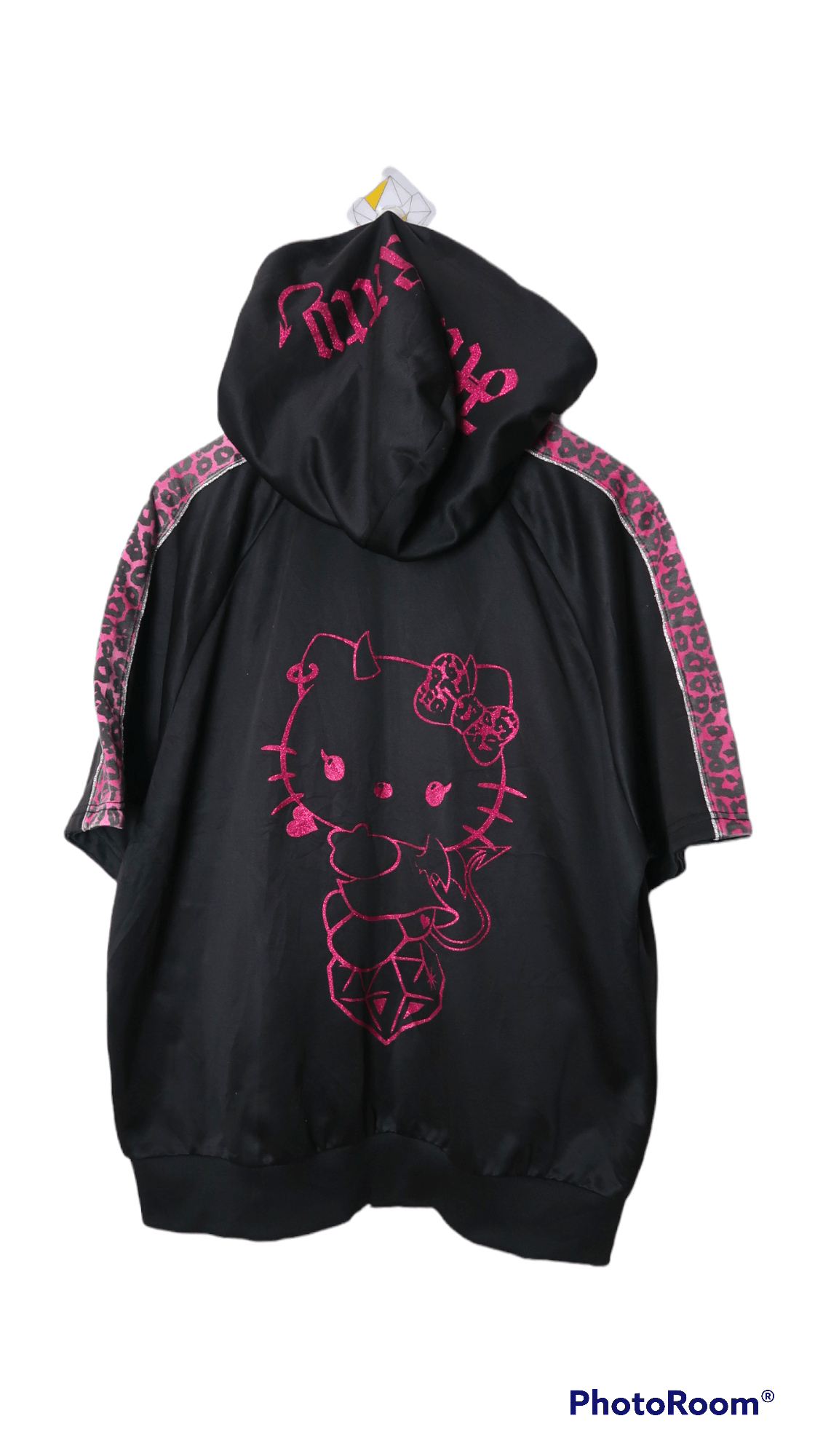 image of Anima x Cartoon Network Hello Kitty X Unicorn Limited Edition Oversized Hoodie in Black Pink (Size 