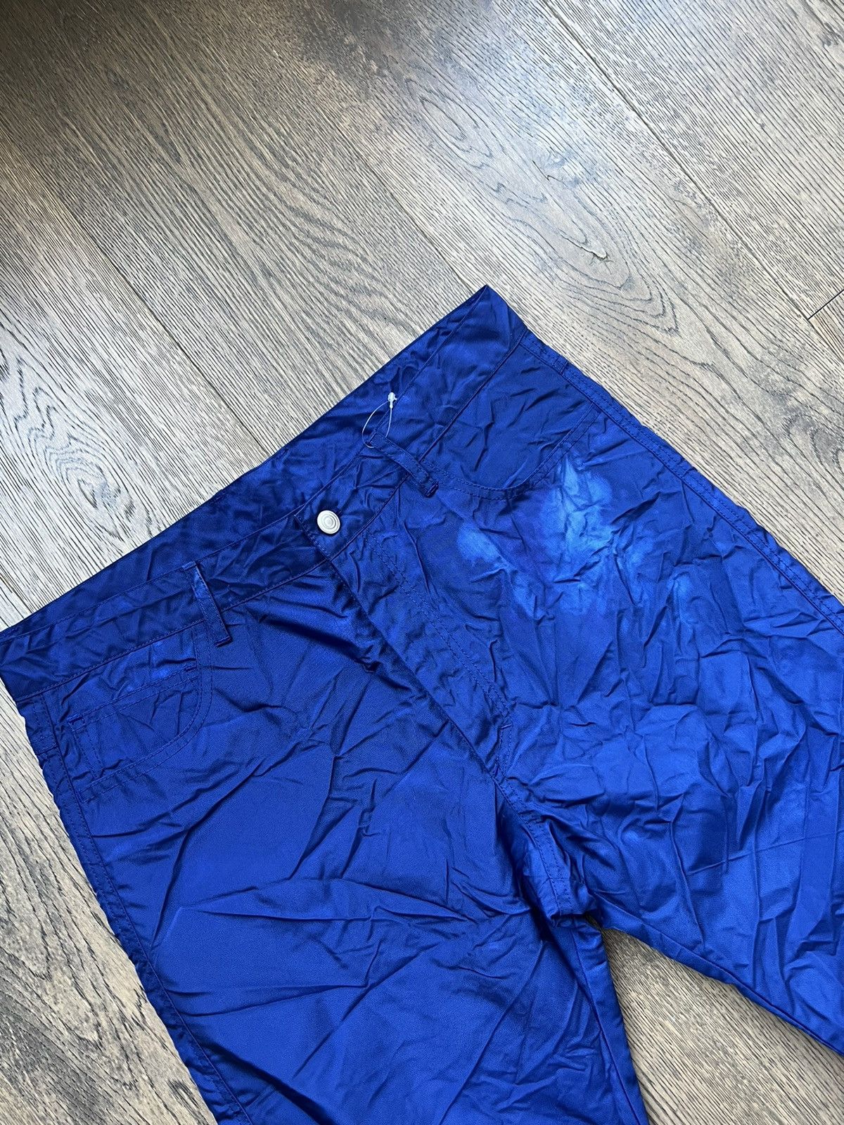 KANGHYUK Airbag Crinkle Nylon Metallic Blue Pants Size US 32 / EU 48 - 3 Thumbnail