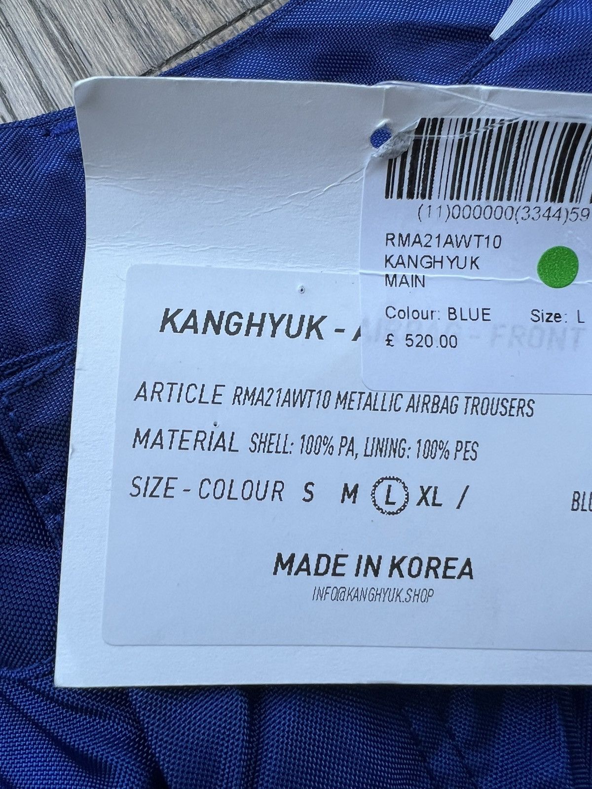 KANGHYUK Airbag Crinkle Nylon Metallic Blue Pants Size US 32 / EU 48 - 4 Thumbnail