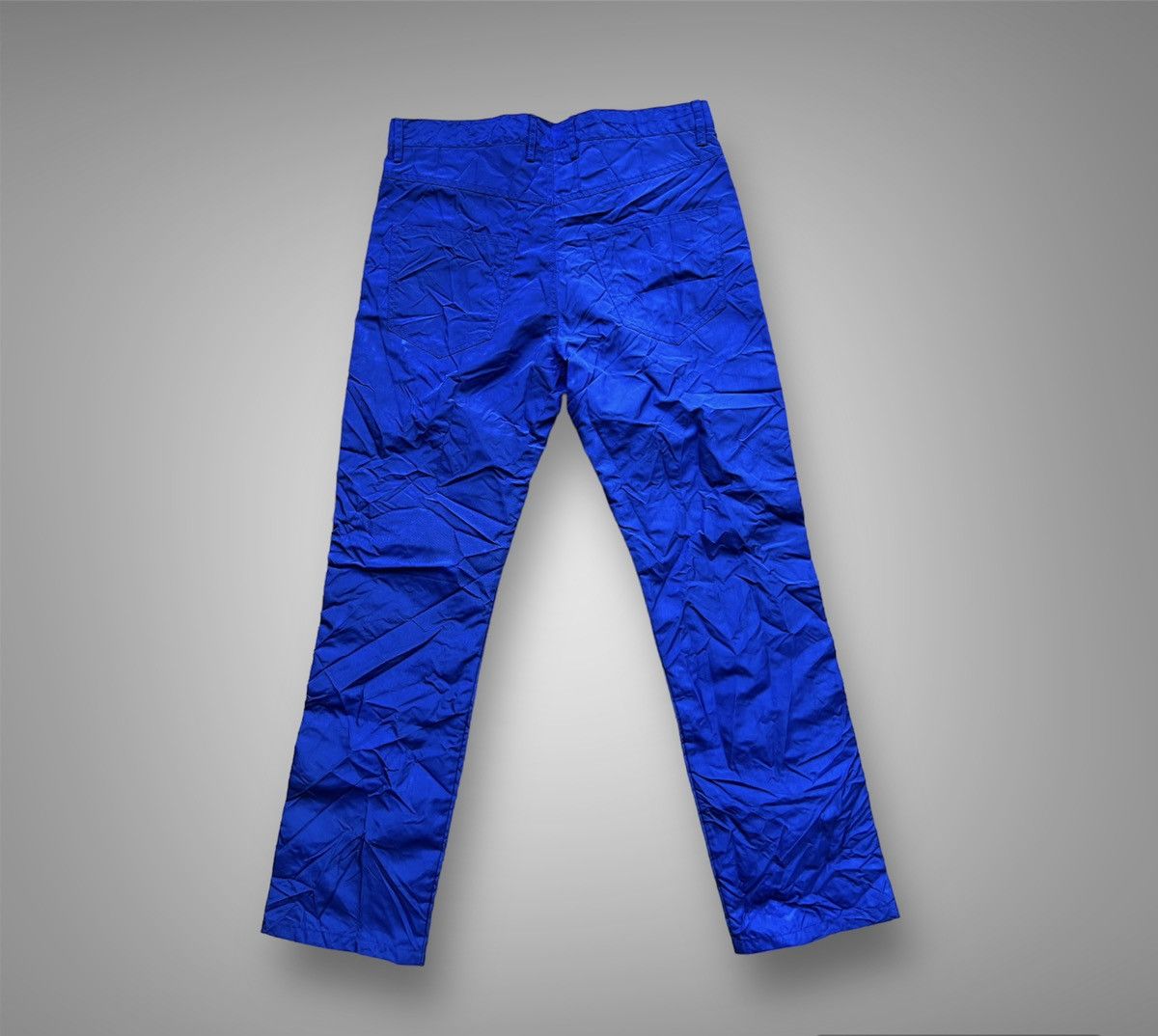 KANGHYUK Airbag Crinkle Nylon Metallic Blue Pants Size US 32 / EU 48 - 2 Thumbnail