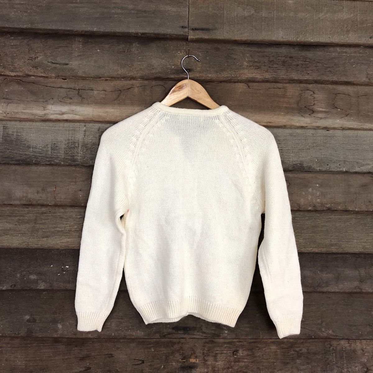 Homespun Knitwear × Japanese Brand × Vintage Grand Prix Cream art flower Knitwear #5528 Size XS / US 0-2 / IT 36-38 - 12 Thumbnail