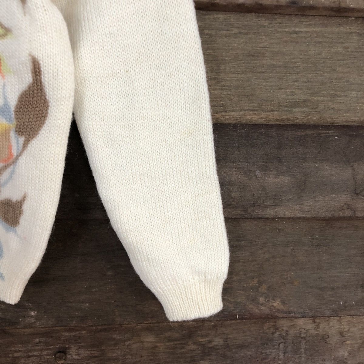 Homespun Knitwear × Japanese Brand × Vintage Grand Prix Cream art flower Knitwear #5528 Size XS / US 0-2 / IT 36-38 - 4 Thumbnail