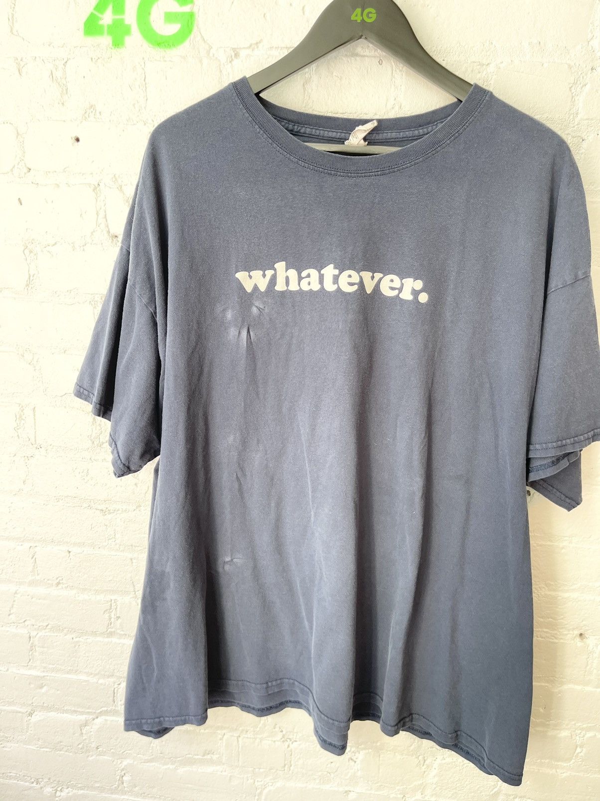 image of Vintage Whatever. Shirt Fuck Off Thrashed in Blue, Men's (Size XL)