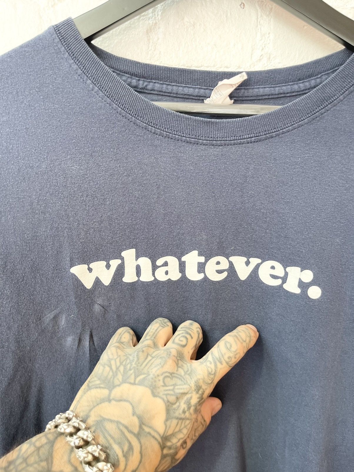 Vintage Vintage WHATEVER. Shirt Fuck off THRASHED Size US XL / EU 56 / 4 - 2 Thumbnail