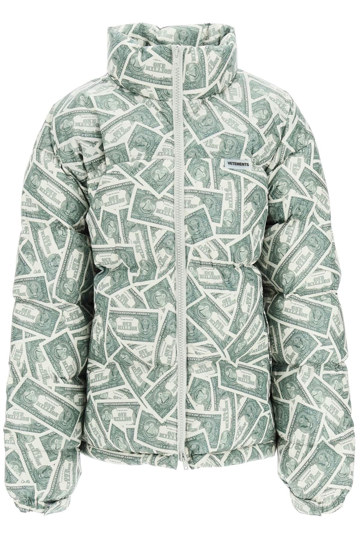 image of Vetements 'million Dollar' Puffer Jacket in Mixed Colours, Women's (Size XL)