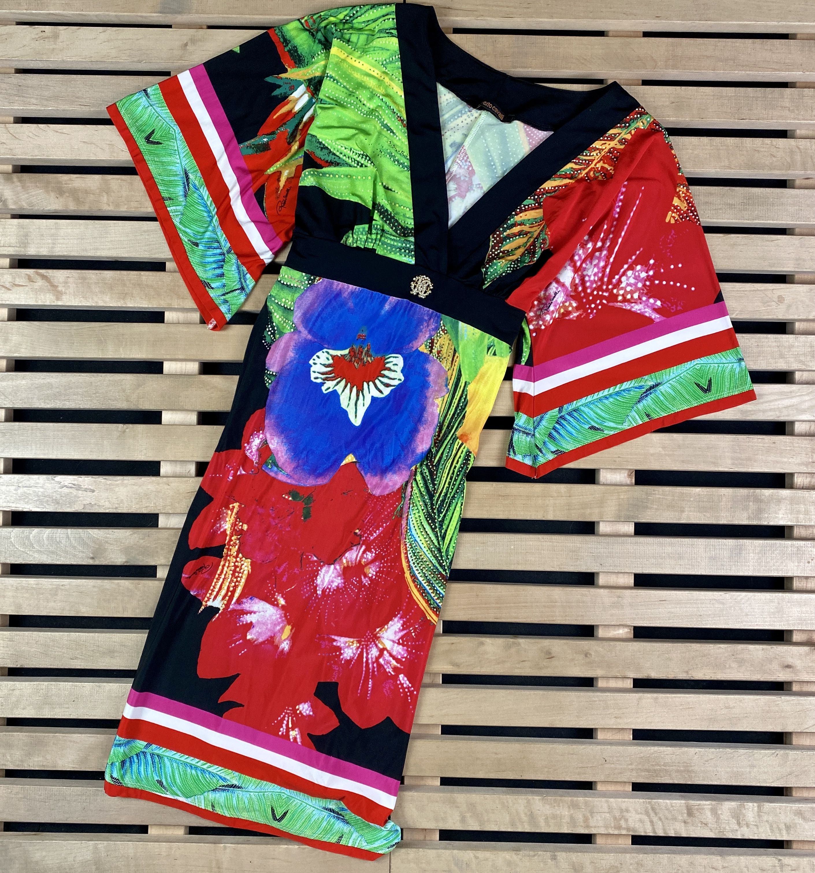 Roberto Cavalli Women’s Dress Short Sleeve Roberto Cavalli Size M Multicolr Size M / US 6-8 / IT 42-44 - 1 Thumbnail