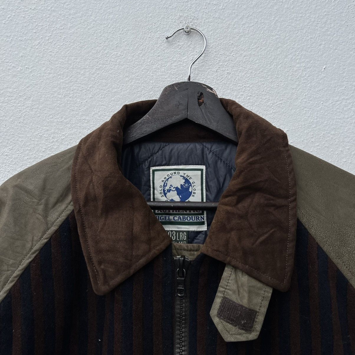 Nigel Cabourn RARE AUTHENTIC NIGEL CABOURN ENGLAND STRIPED WAX DESIGN Size US L / EU 52-54 / 3 - 8 Thumbnail