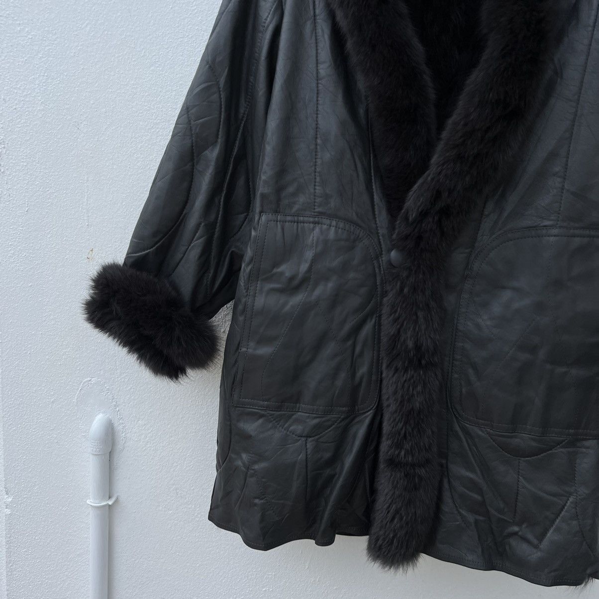 Japanese Brand ULTIMATE BLACK SOFT LEATHER MINK FUR SHEARLING LINING Size US M / EU 48-50 / 2 - 4 Thumbnail