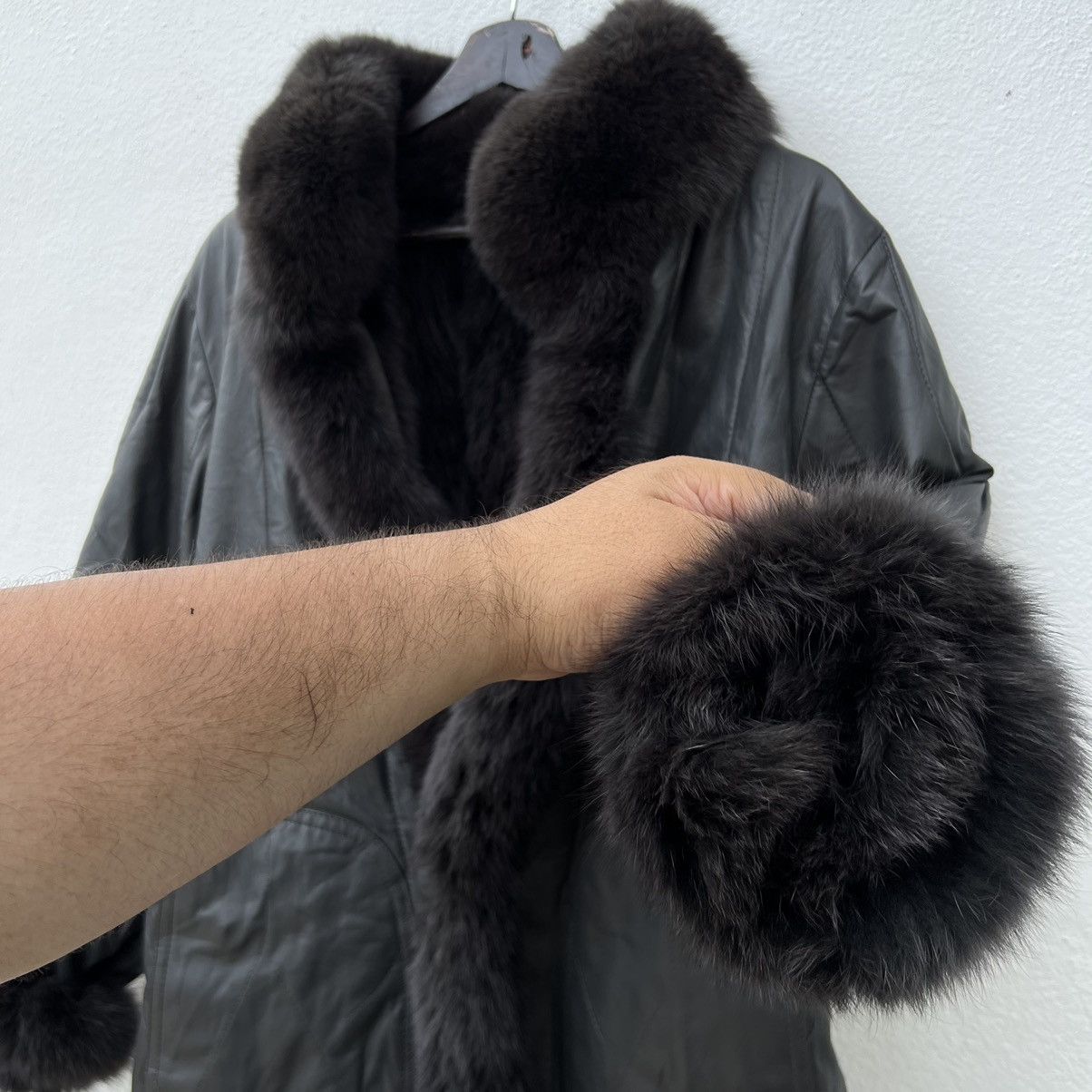 Japanese Brand ULTIMATE BLACK SOFT LEATHER MINK FUR SHEARLING LINING Size US M / EU 48-50 / 2 - 6 Thumbnail
