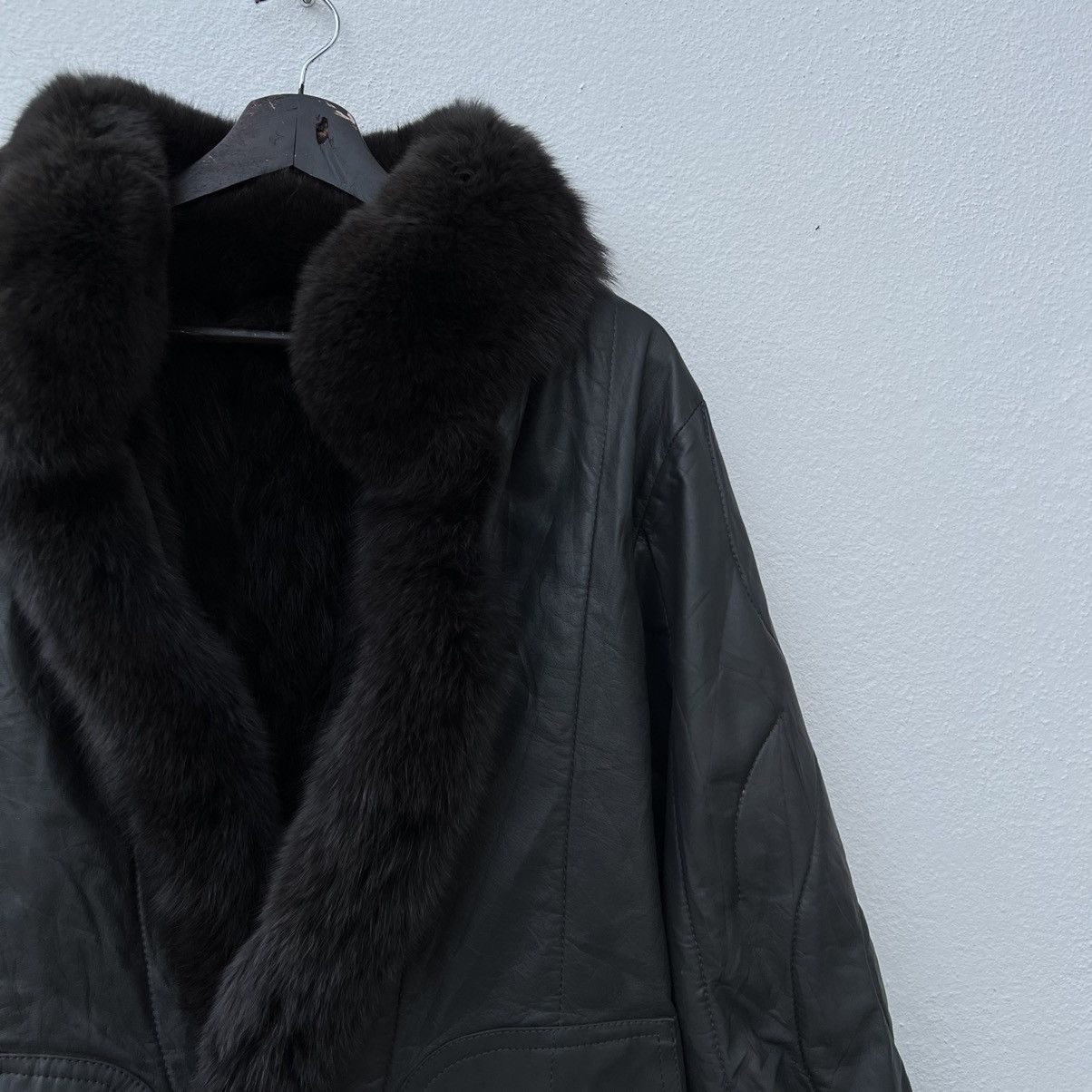 Japanese Brand ULTIMATE BLACK SOFT LEATHER MINK FUR SHEARLING LINING Size US M / EU 48-50 / 2 - 5 Thumbnail