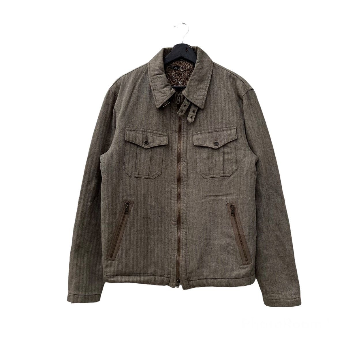 Japanese Brand ICONIC SHEARLING FLEECE LINING ALBE JAPAN BIKER JACKET Size US M / EU 48-50 / 2 - 1 Thumbnail