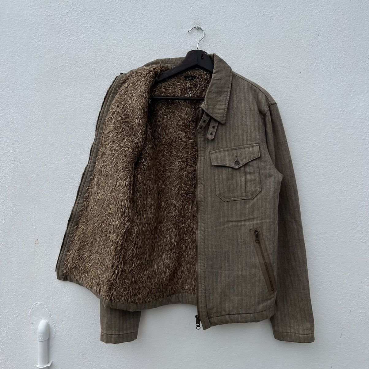 Japanese Brand ICONIC SHEARLING FLEECE LINING ALBE JAPAN BIKER JACKET Size US M / EU 48-50 / 2 - 10 Thumbnail