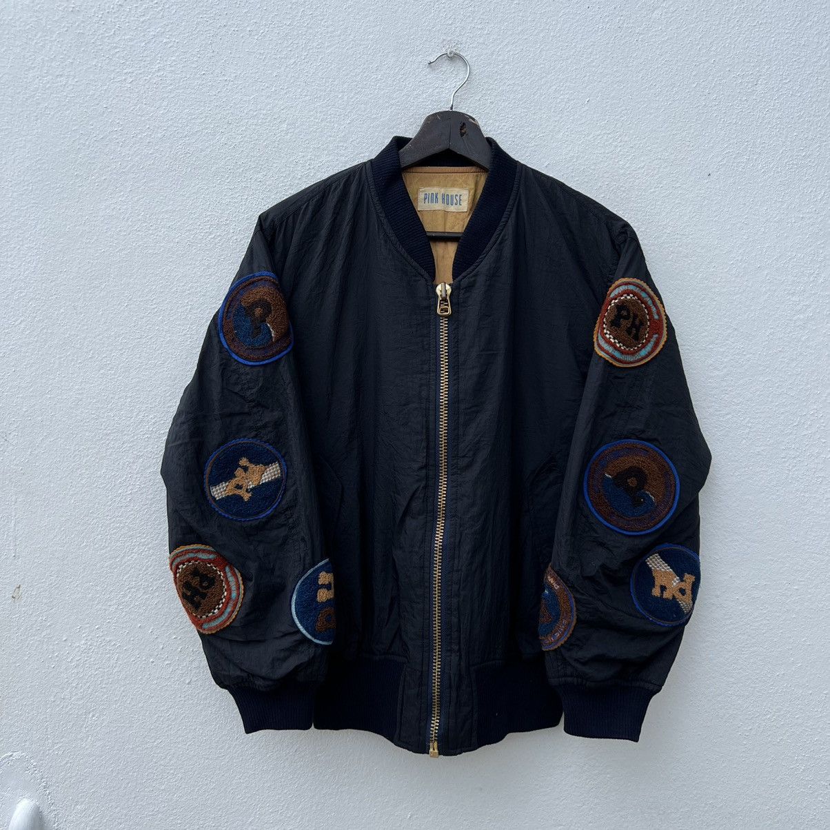 Japanese Brand VINTAGE PINK HOUSE FULL PATCH BOMBER JACKET Size US M / EU 48-50 / 2 - 9 Thumbnail