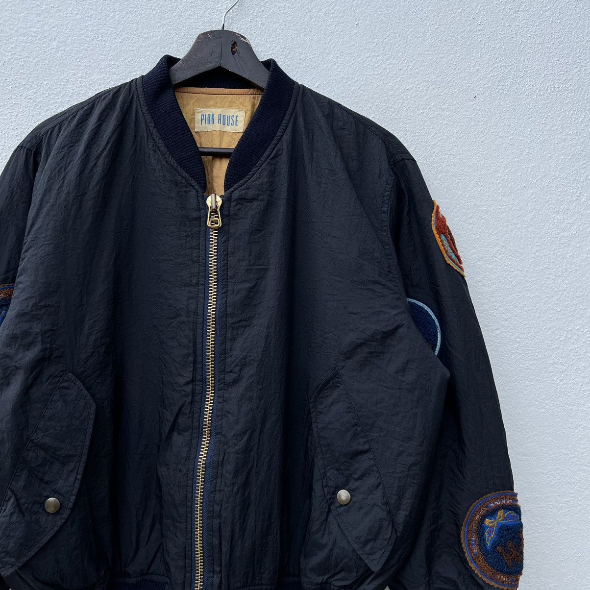 Japanese Brand VINTAGE PINK HOUSE FULL PATCH BOMBER JACKET Size US M / EU 48-50 / 2 - 7 Thumbnail