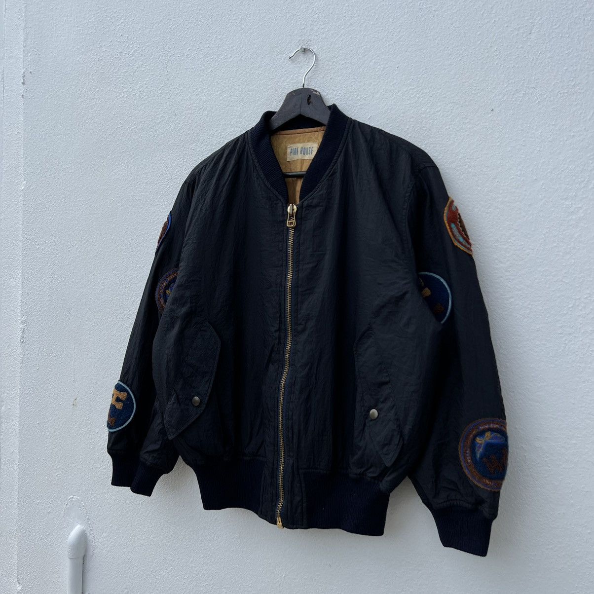 Japanese Brand VINTAGE PINK HOUSE FULL PATCH BOMBER JACKET Size US M / EU 48-50 / 2 - 2 Thumbnail