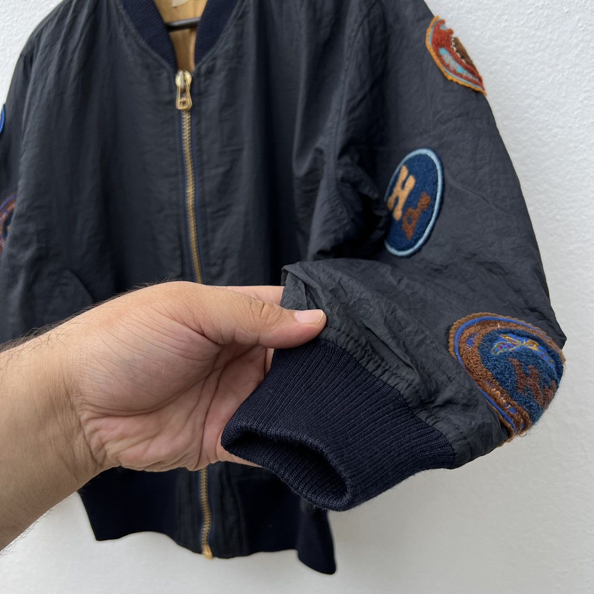 Japanese Brand VINTAGE PINK HOUSE FULL PATCH BOMBER JACKET Size US M / EU 48-50 / 2 - 5 Thumbnail
