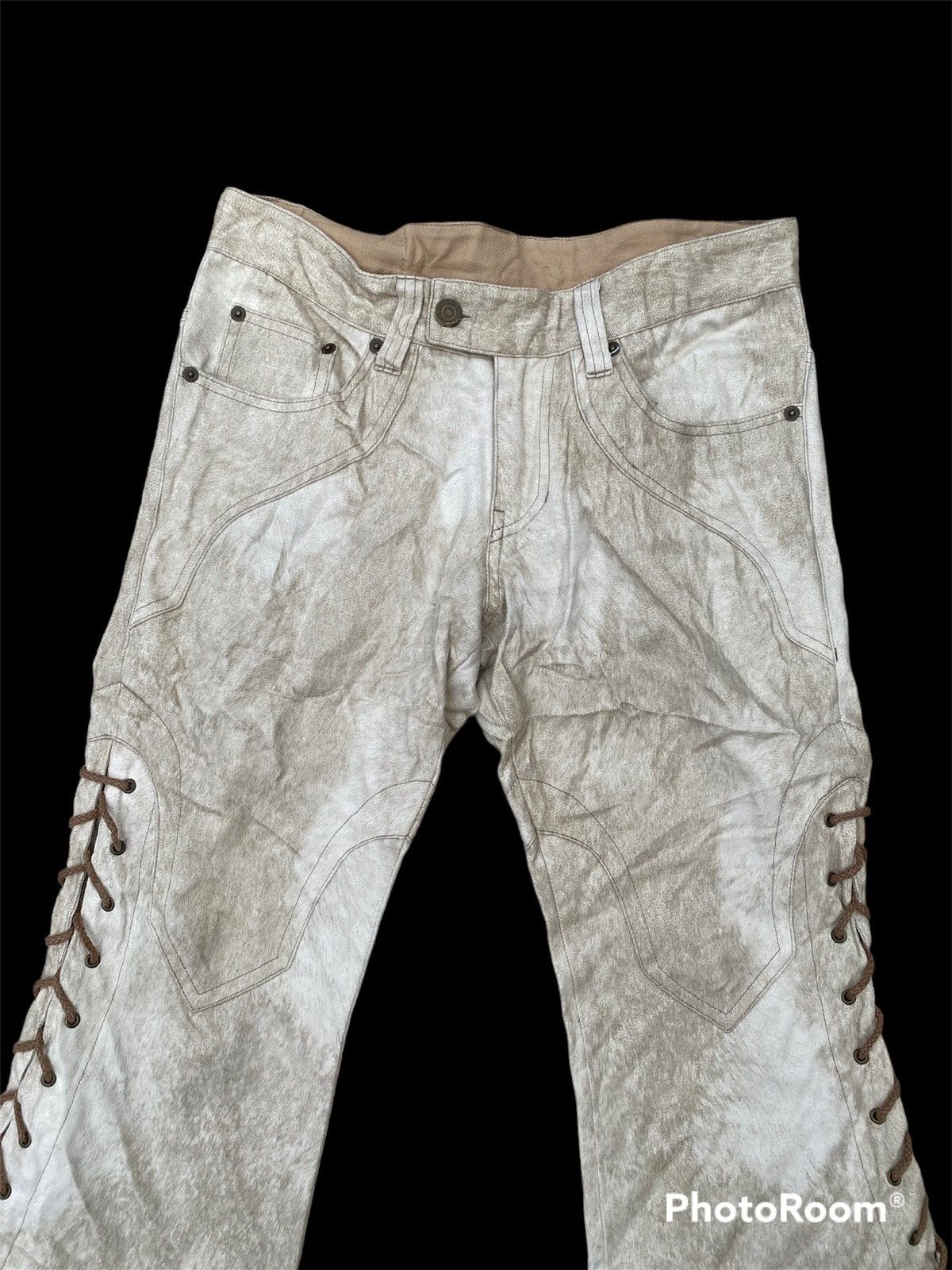 Tornado Mart tornado mart spiral cut patch lace flare jeans Size US 31 - 2 Thumbnail
