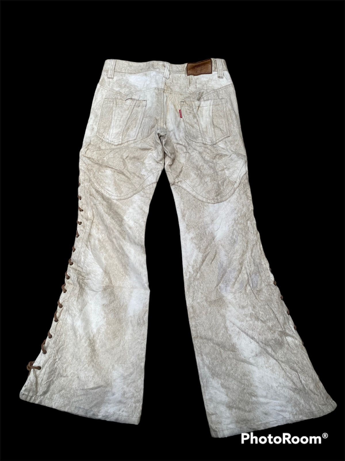 Tornado Mart tornado mart spiral cut patch lace flare jeans Size US 31 - 6 Thumbnail