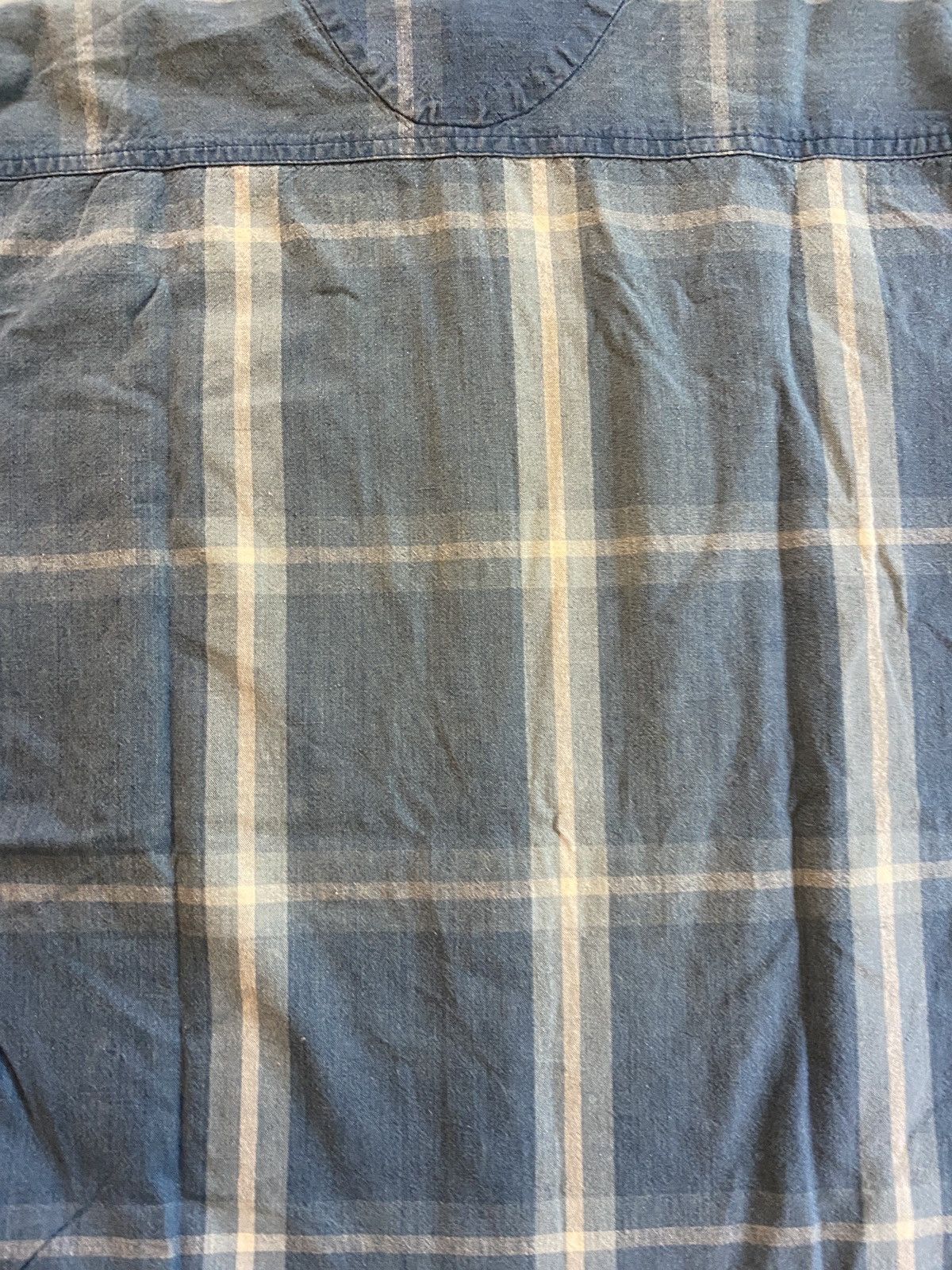 Vintage Vintage 90’s Apparel Workshop Plaid Faded Denim Button Up Size US M / EU 48-50 / 2 - 8 Thumbnail