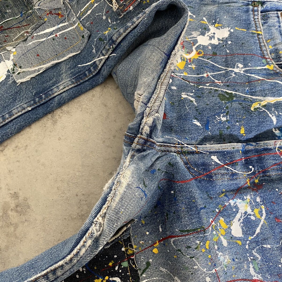 Levi's × Vintage Vintage 80's Levi's 501 Boro Patchwork Painter Denim Jeans Size US 32 / EU 48 - 8 Thumbnail