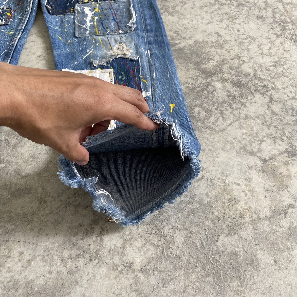 Levi's × Vintage Vintage 80's Levi's 501 Boro Patchwork Painter Denim Jeans Size US 32 / EU 48 - 4 Thumbnail