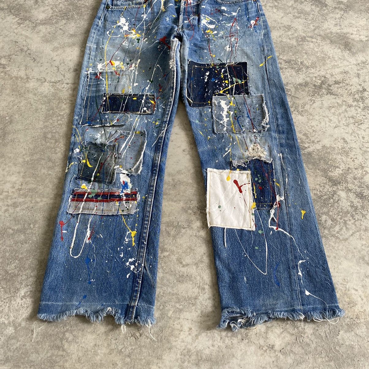 Levi's × Vintage Vintage 80's Levi's 501 Boro Patchwork Painter Denim Jeans Size US 32 / EU 48 - 3 Thumbnail