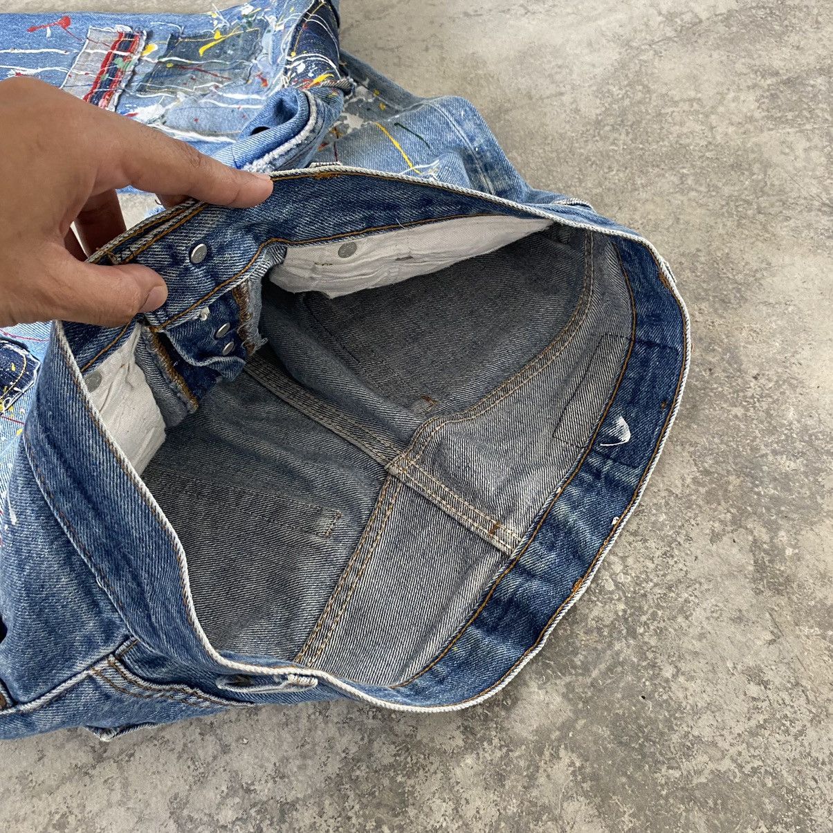 Levi's × Vintage Vintage 80's Levi's 501 Boro Patchwork Painter Denim Jeans Size US 32 / EU 48 - 10 Thumbnail
