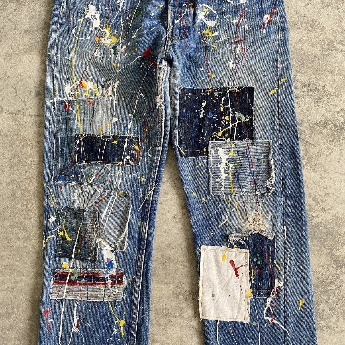 Levi's × Vintage Vintage 80's Levi's 501 Boro Patchwork Painter Denim Jeans Size US 32 / EU 48 - 5 Thumbnail