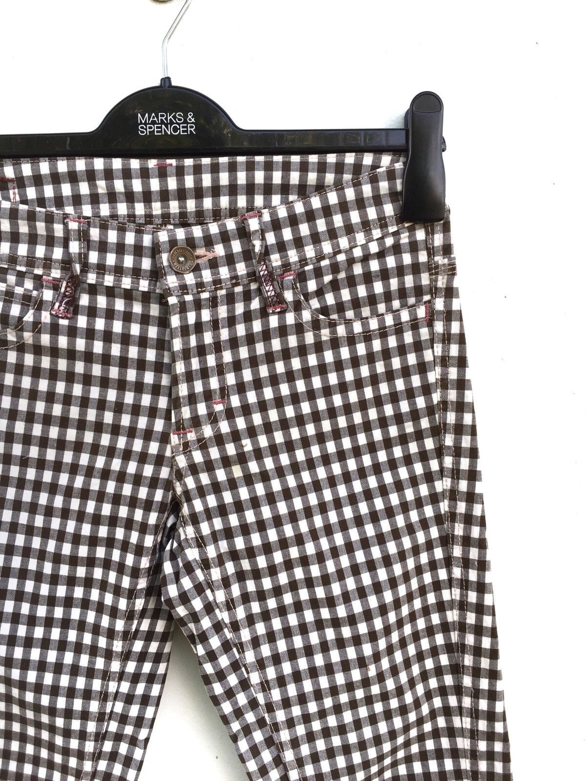 image of Designer Betty Smith Checkered Punk Tartan Plaid Pants, Men's (Size 26)